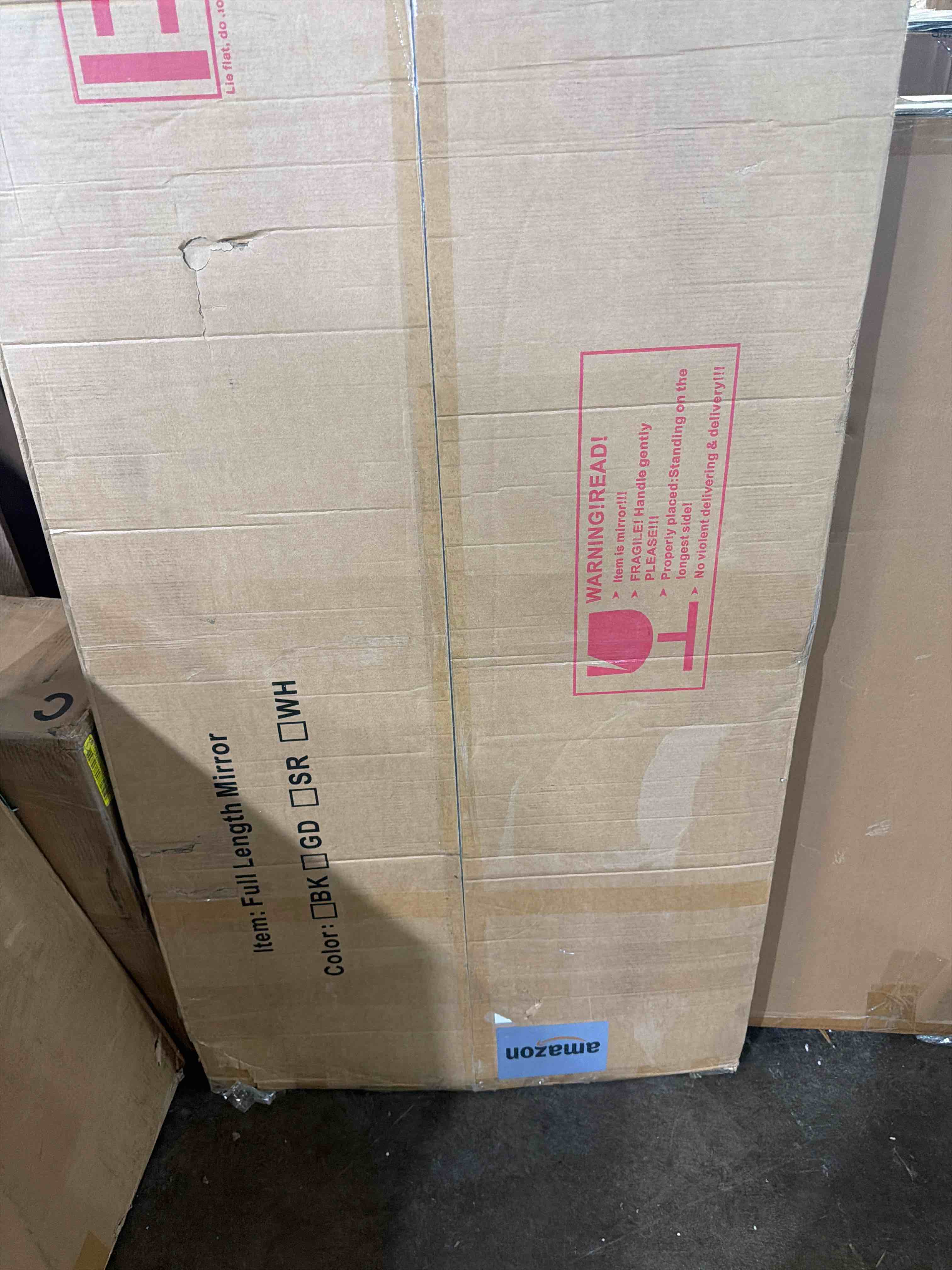 Condition photo showing New/Like New for full length mirror, 71"x30" full body mirrors, flannel floor mirrors with stand, irregular wavy mirror hanging or leaning against wall for bedroom living room, beige
