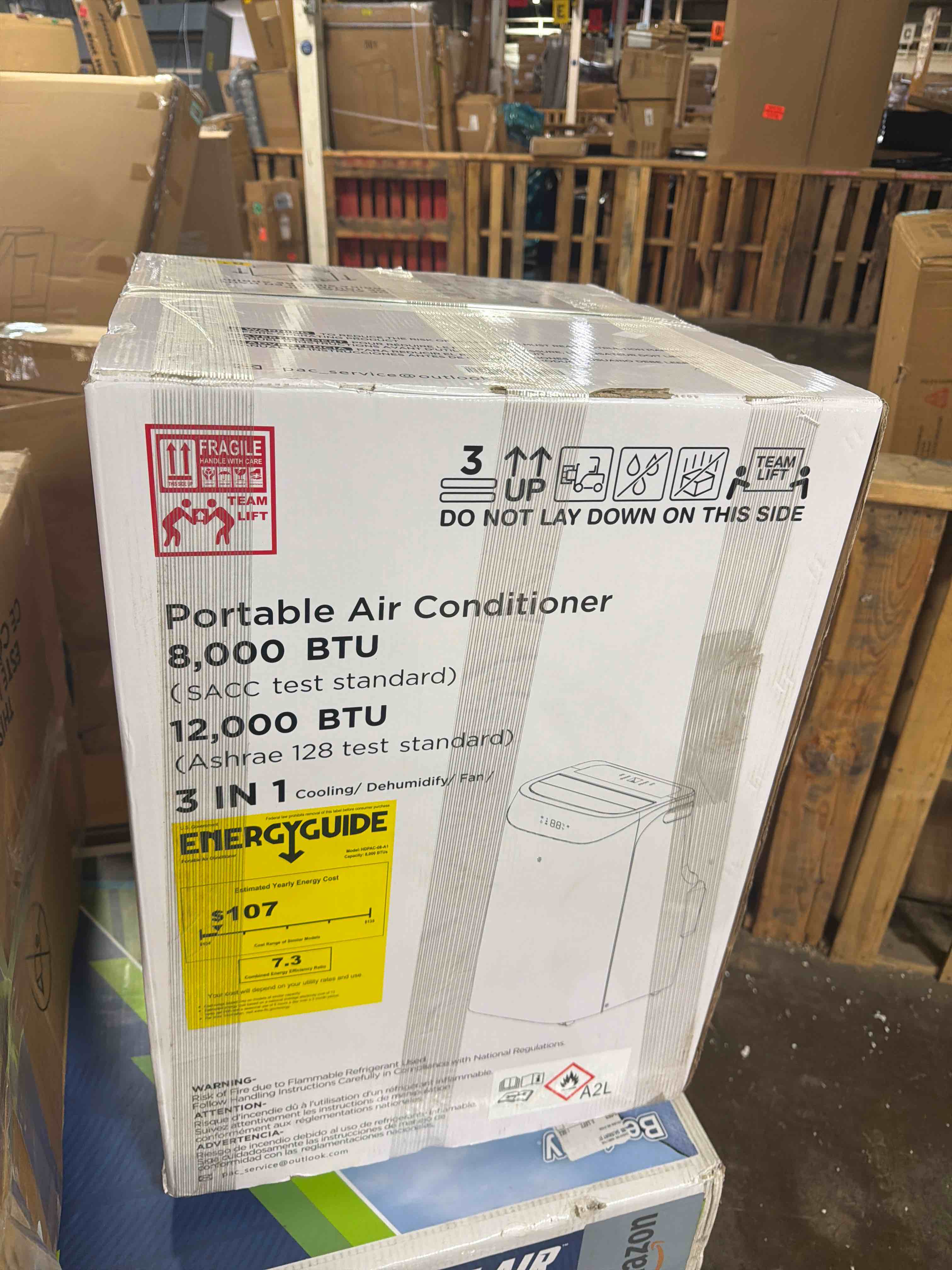 Condition photo showing New/Like New for 14000 btu portable air conditioner with remote control, 3-in-1 free standing cooling ac unit with fan & dehumidifier for 750 sq ft rooms,smart/sleep mode,3 speed,auto swing,24h timer
