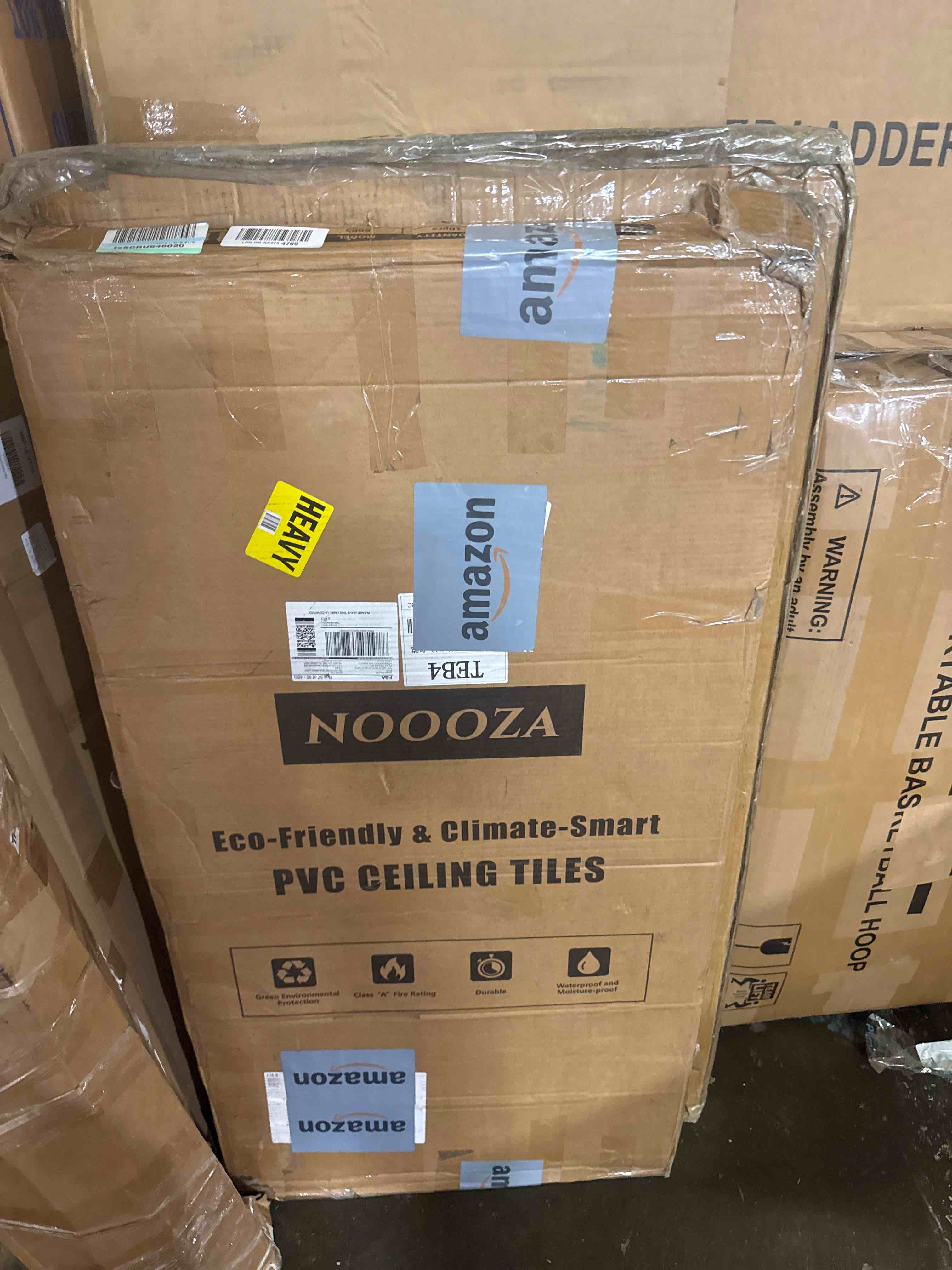 Condition photo showing Good Condition for noooza 2ft x 4ft drop ceiling tiles?smooth white pvc ceiling panel 24 x 48in. waterproof, washable and fire-rated - reusable - high-grade pvc to prevent breakage-package of 10 tiles white 2ftx4ft