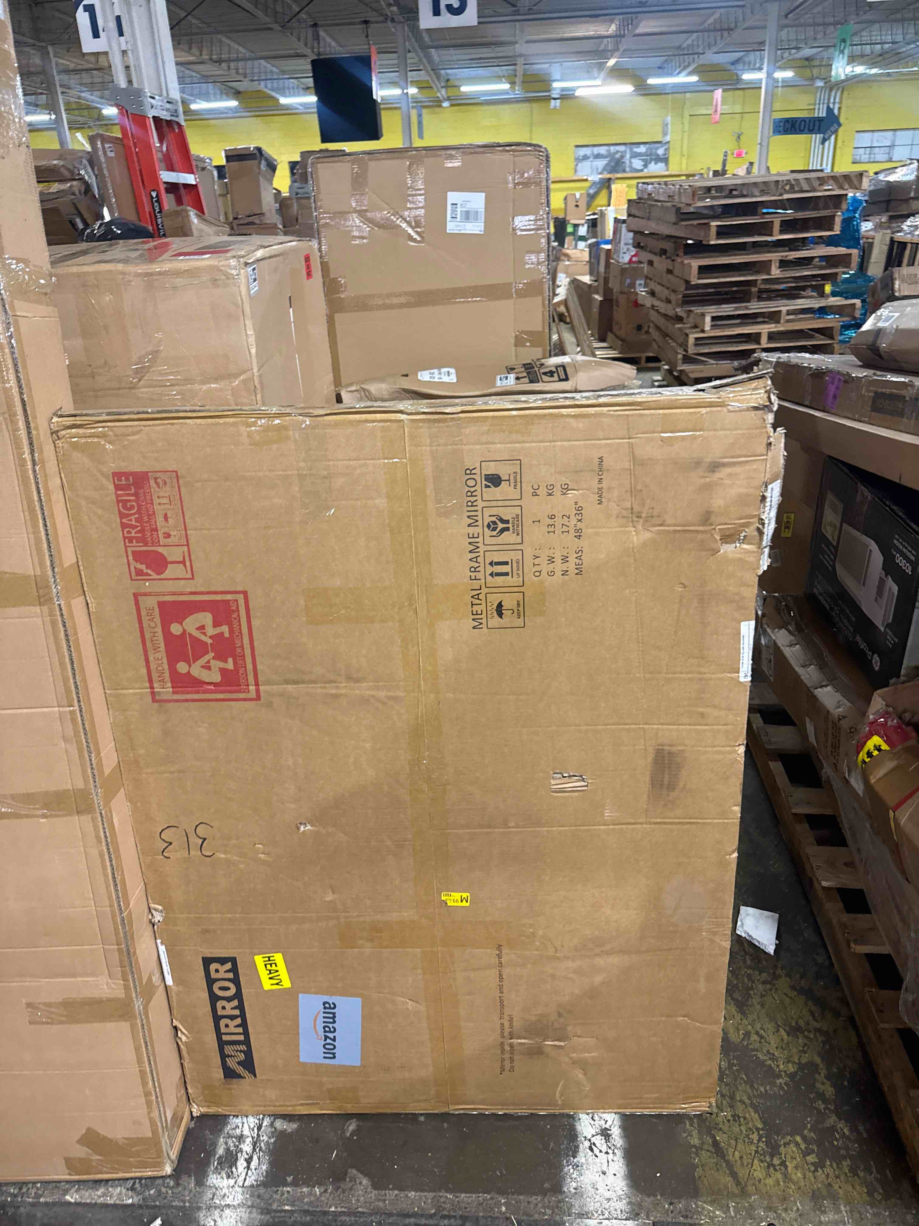 Condition photo showing New/Like New for 36"x48" led bathroom mirror with lights, anti-fog, backlit + front lit, dimmable, led vanity mirror for wall, lighted bathroom mirror, 3 colors, shatter-proof tempered glass white 36"x48"
