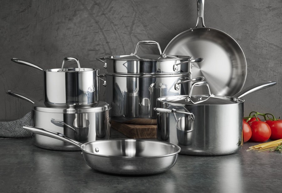 stainless steel tri-ply clad cookware sets