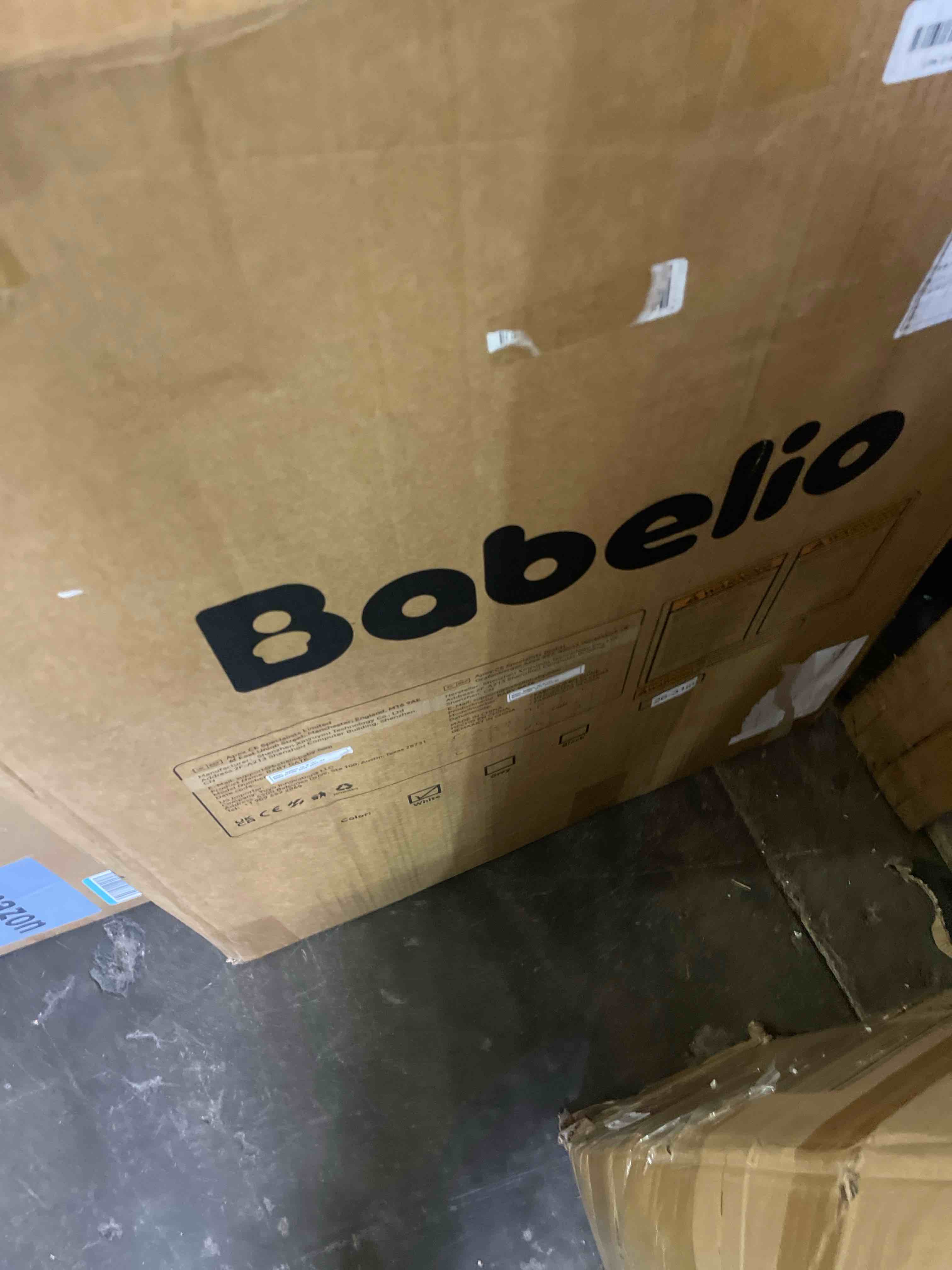 Condition photo showing New/Like New for babelio baby gate for doorways and stairs, 36-41" pet gate with wide walk thru door and lock indicator, no drill pressure mounted safety gate with double lock and self-closing, white white 36-41"w, 30"h