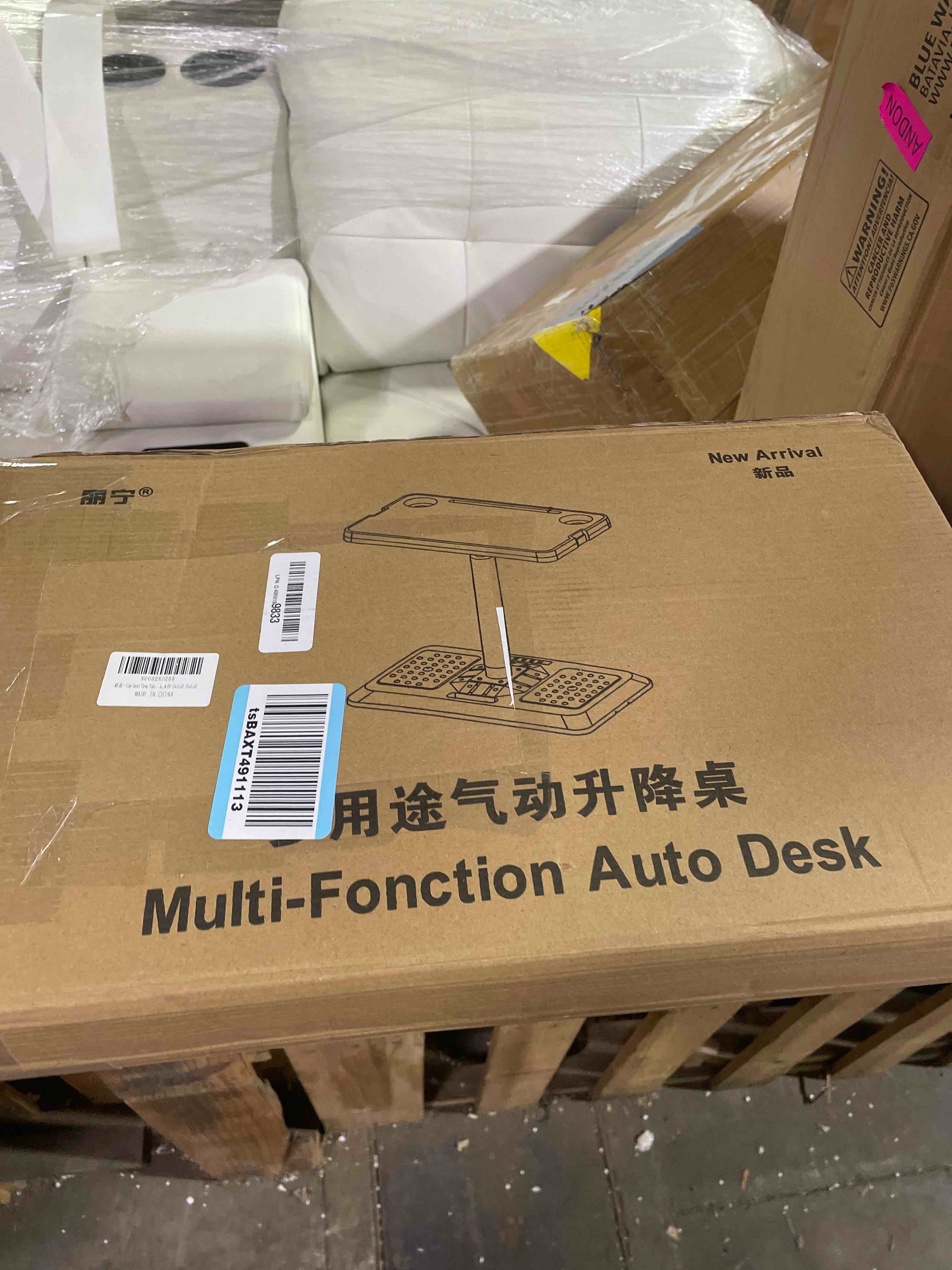 Condition photo showing New/Like New for large car seat tray table, foldable travel tray for kids car seat, height adjustable car lap desk for laptop computer tablet, rear seat food eating tray, car travel essentials for long trips