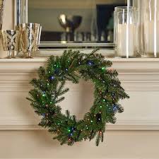 Kristara Pine 24Â Artificial Christmas Wreath, Pre-lit, 50 Dual LED Light 