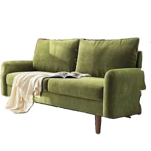 Marick 56.3" Wide Velvet Round Arms Small Apartment Loveseat
