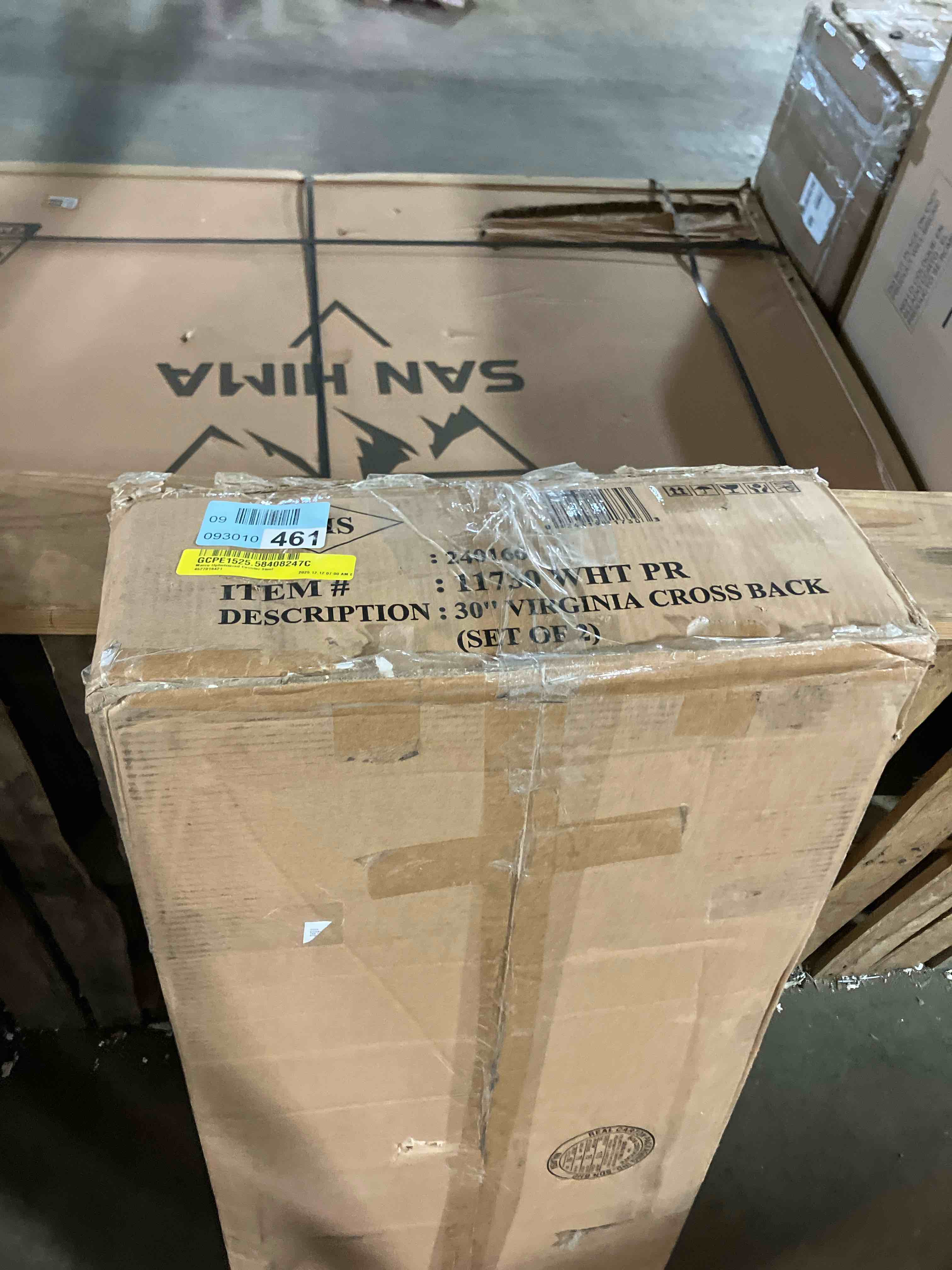 Condition photo showing New/Like New for Buylateral Set of 2 Virginia Farmhouse Solid Wood Cross Back Bar Height Barstools White