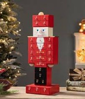 Wooden Christmas Nutcracker Countdown Calendar Decor