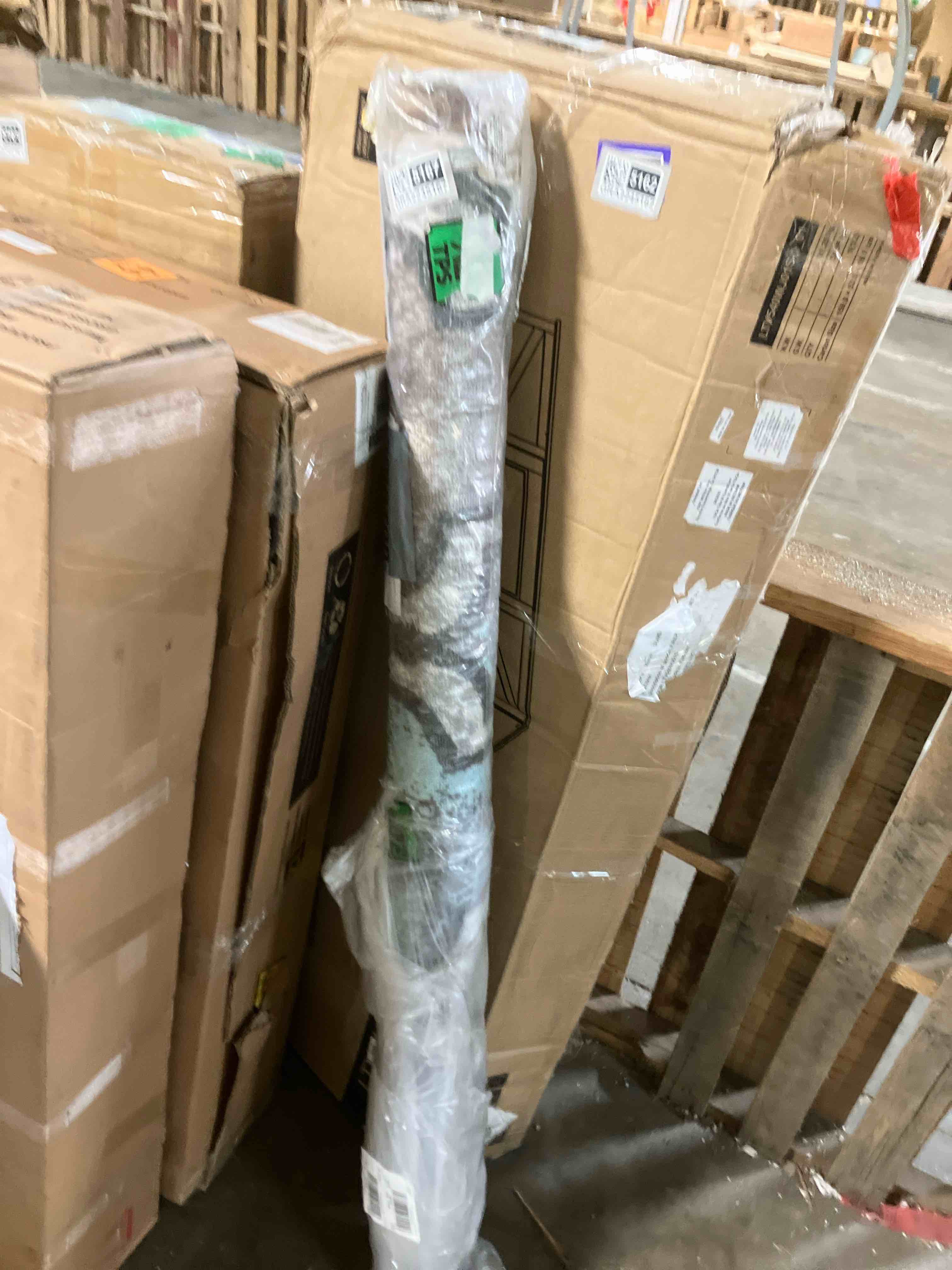 Condition photo showing New/Like New for Superior Indoor Large Area Rug, Jute Backed, Perfect for Living/Dining Room, Bedroom, Office, Kitchen, Entryway, Modern Geometric Trellis Floor Decor, Viking Collection, 5' x 8', Turquoise