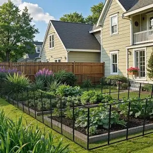 (8 Fence Panels) No Dig Easy Install Metal Fence, Decorative Fence