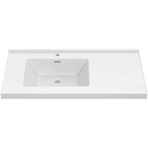 GETPRO Vanity 42 x 22 solid surface bathroom vanity top with left sink 