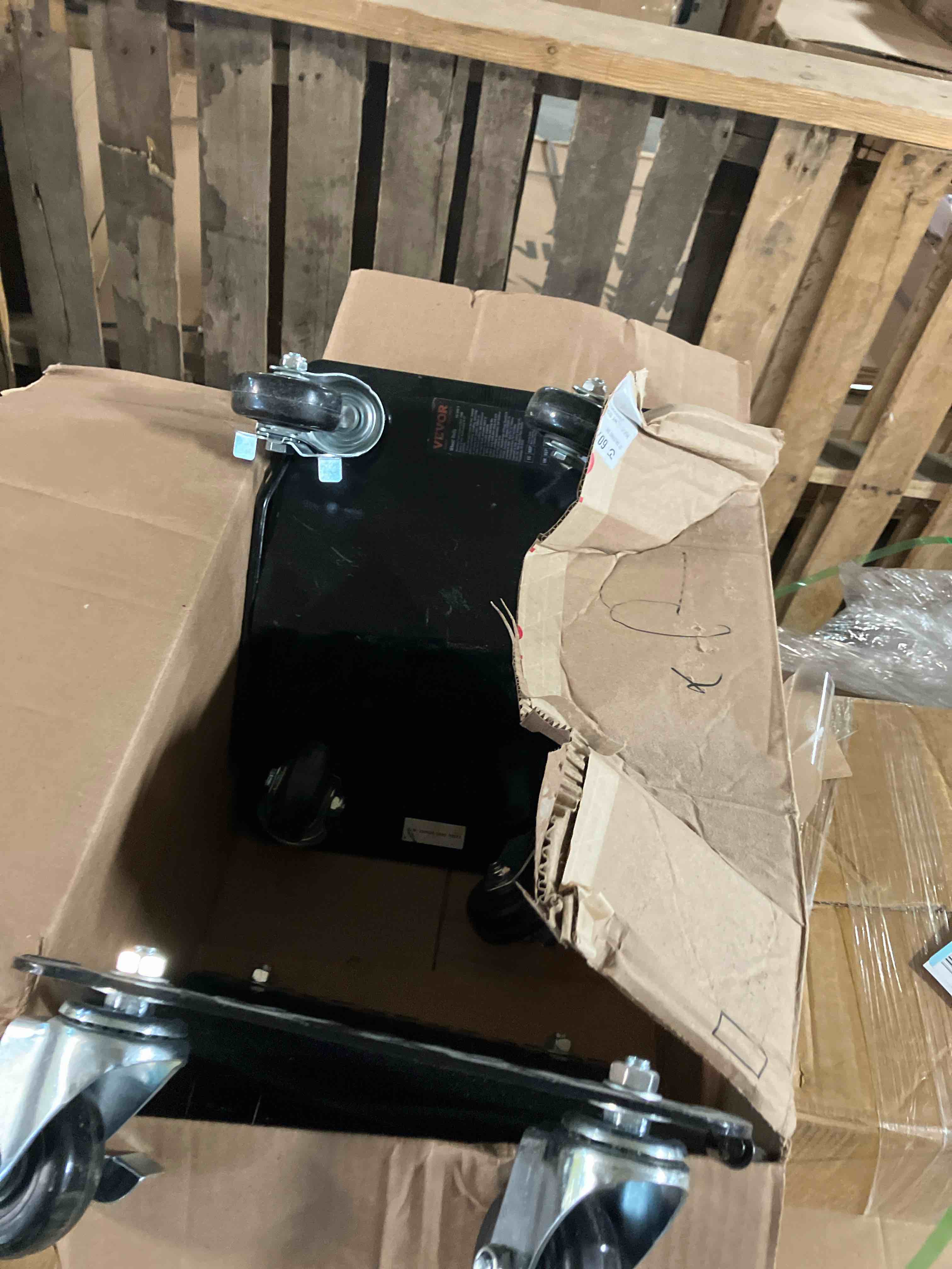 Condition photo showing New/Like New for VEVOR wheel dolly. 1500 weight capacity 