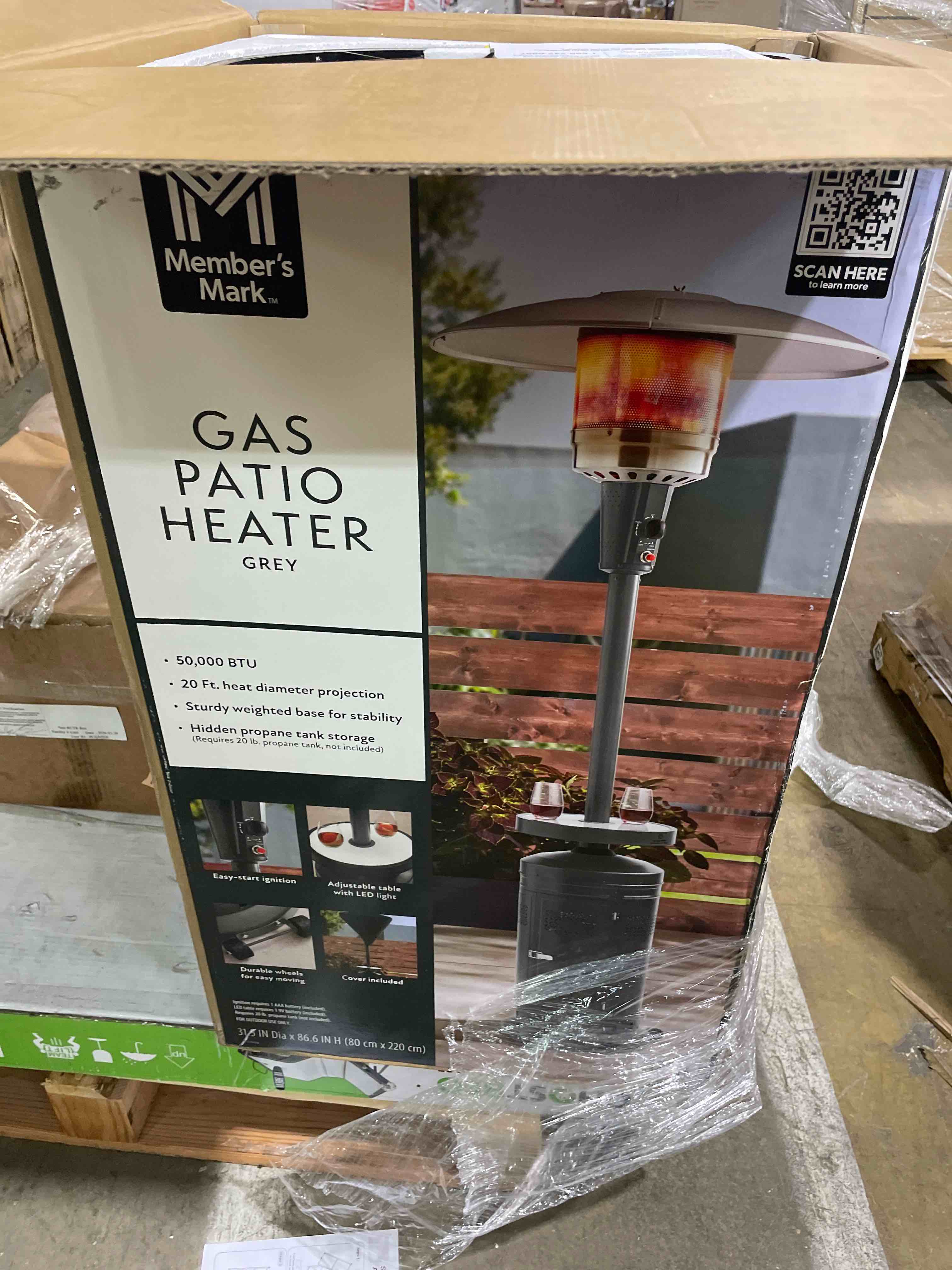 Condition photo showing New/Like New for Member's Mark Stainless Steel Patio Heater with LED Table