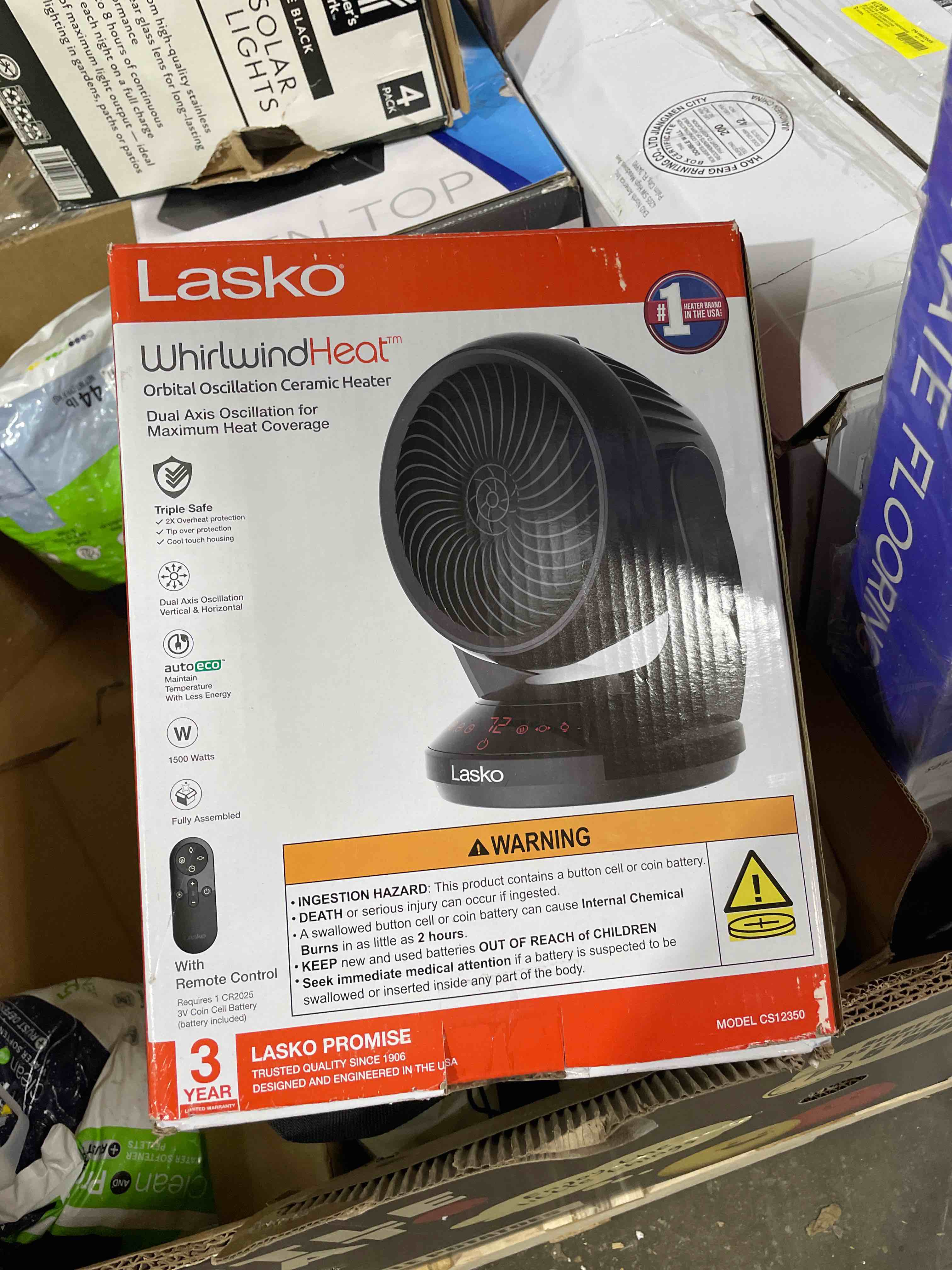 Condition photo showing Good Condition for Lasko Whirlwind Heat Orbital Oscillation Ceramic Space Heater with Remote