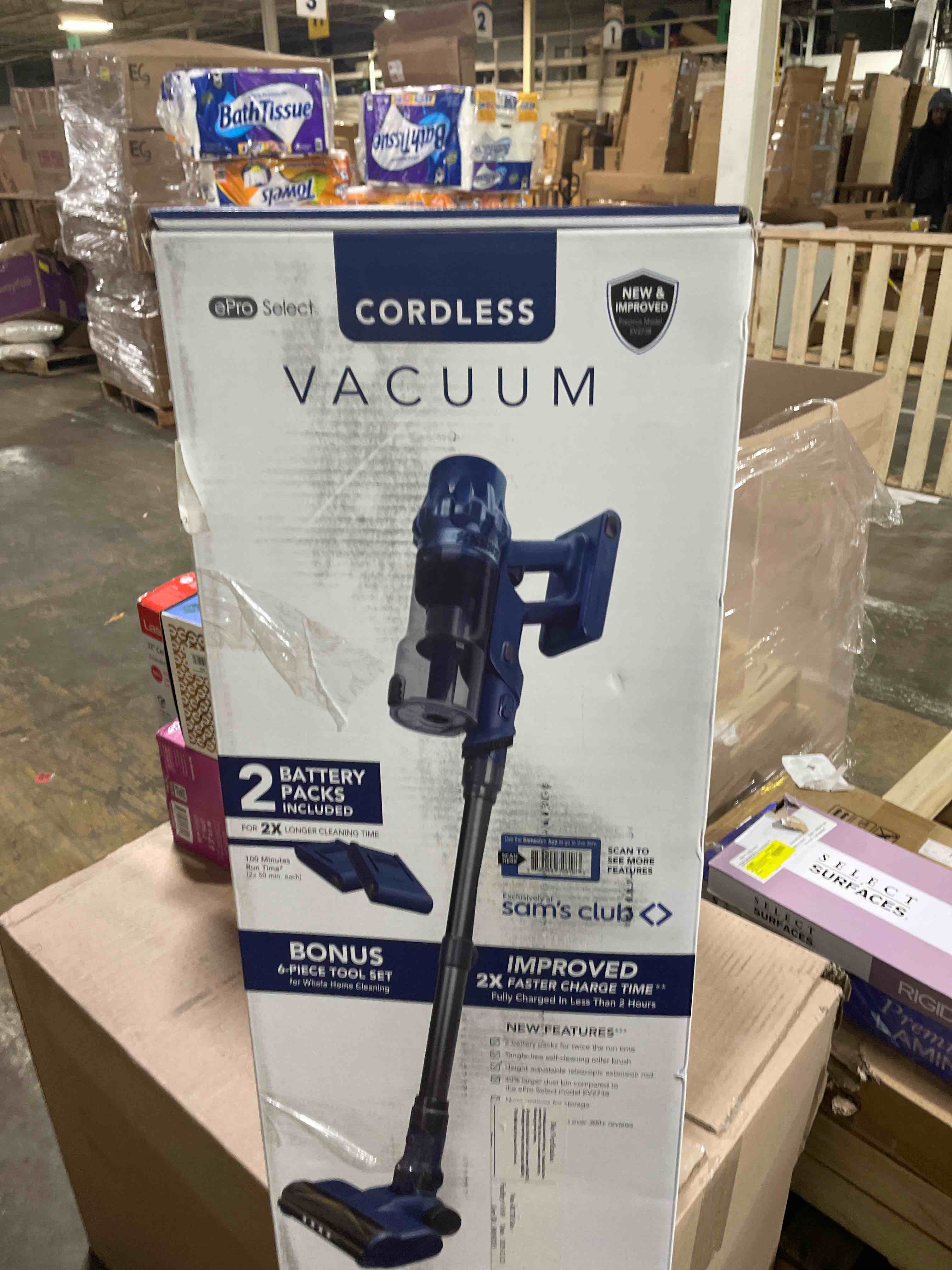 Condition photo showing As Is for Instant Savings ePro Select Cordless Stick Vacuum with LED Display, HEPA Filter