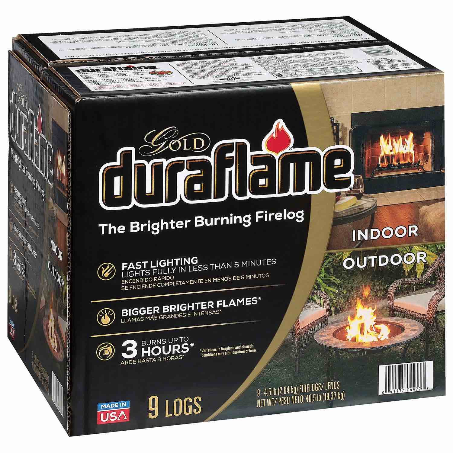 Duraflame Duraflame Gold Ultra-Premium 4.5 lb. Firelogs, 9-pack Case 3-Hour Burn