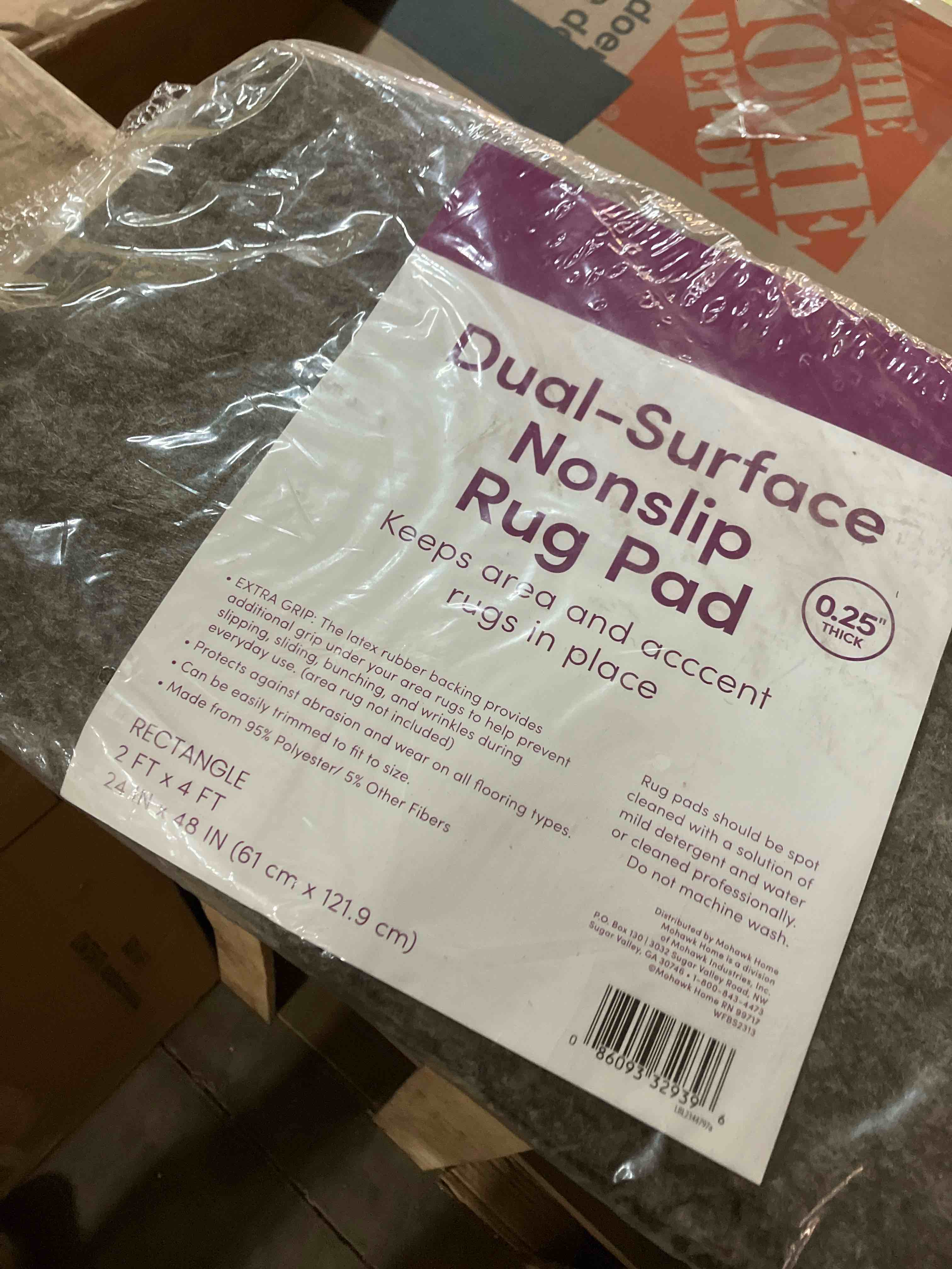 Condition photo showing As Is for Dual surface nonslip rug pad