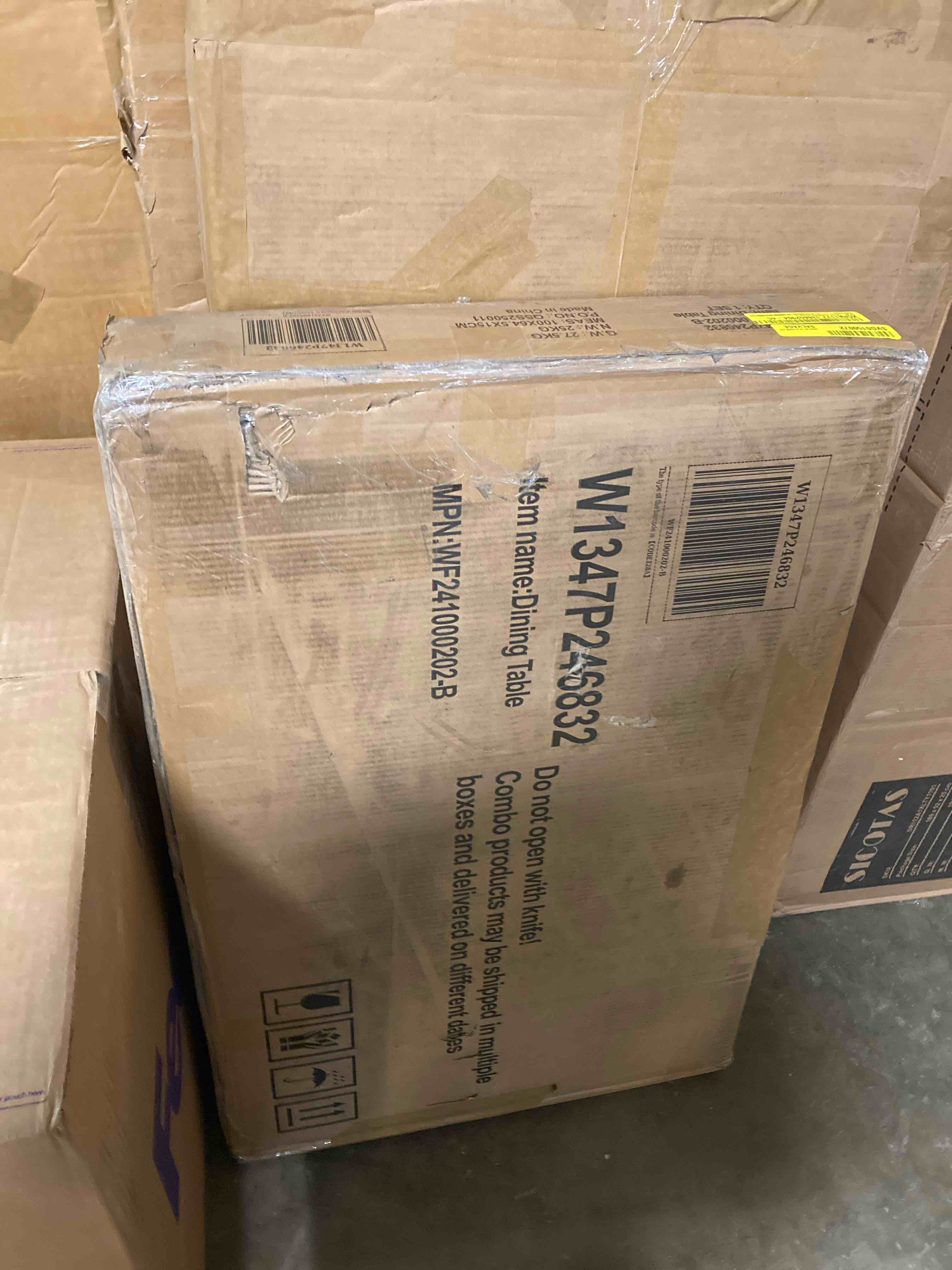 Condition photo showing As Is for 62.99" -78.74" Extendable Dining Table (Base only)