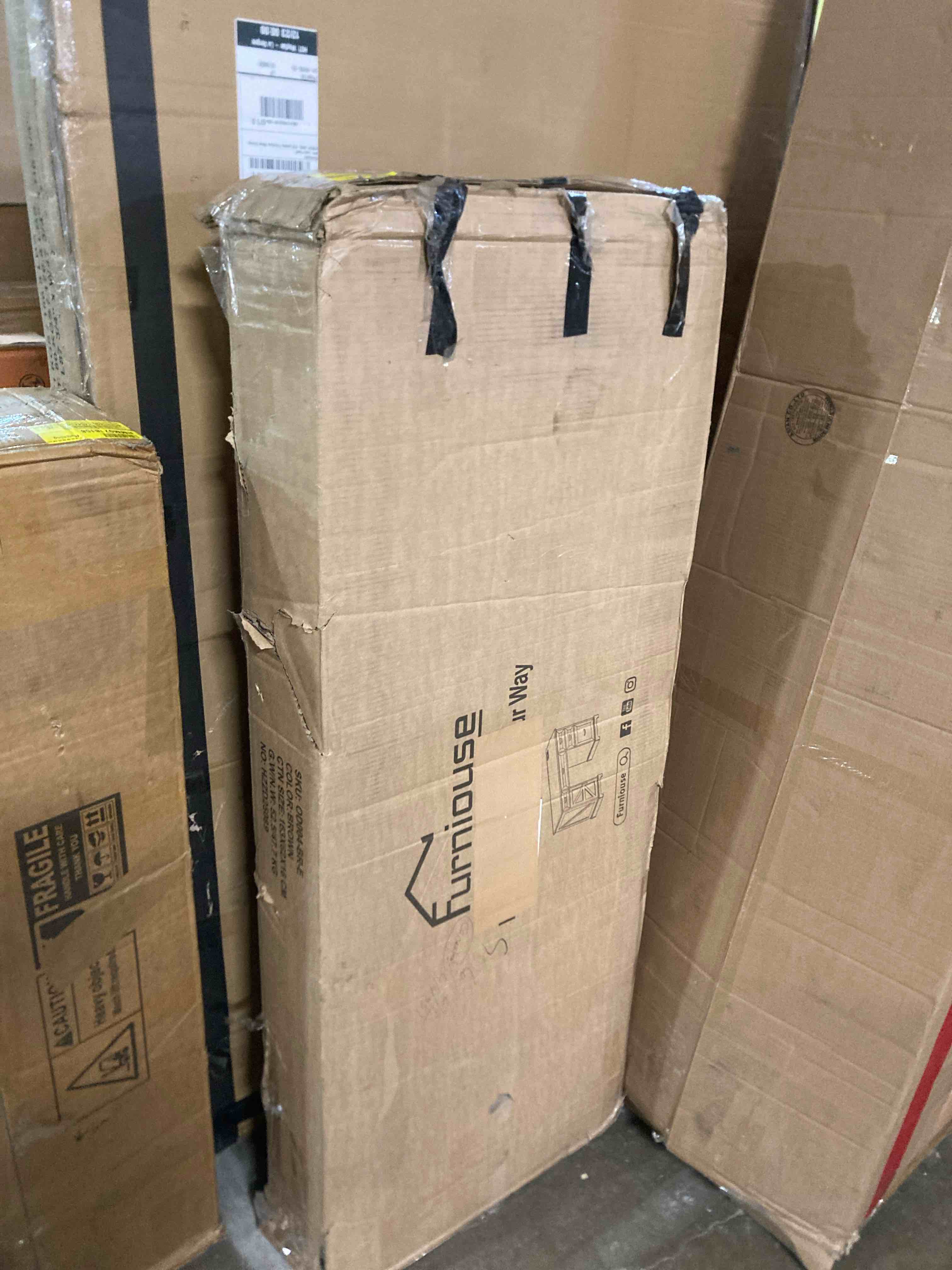 Condition photo showing New/Like New for Deanjelo 57" Farmhouse Computer Desk with Outiet and 5 Drawers 