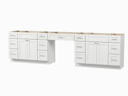 Disar 114" Double Bathroom Vanity With Desk Dovetail Solid Wood Drawers (Incomplete 3 Drawer side piece only)