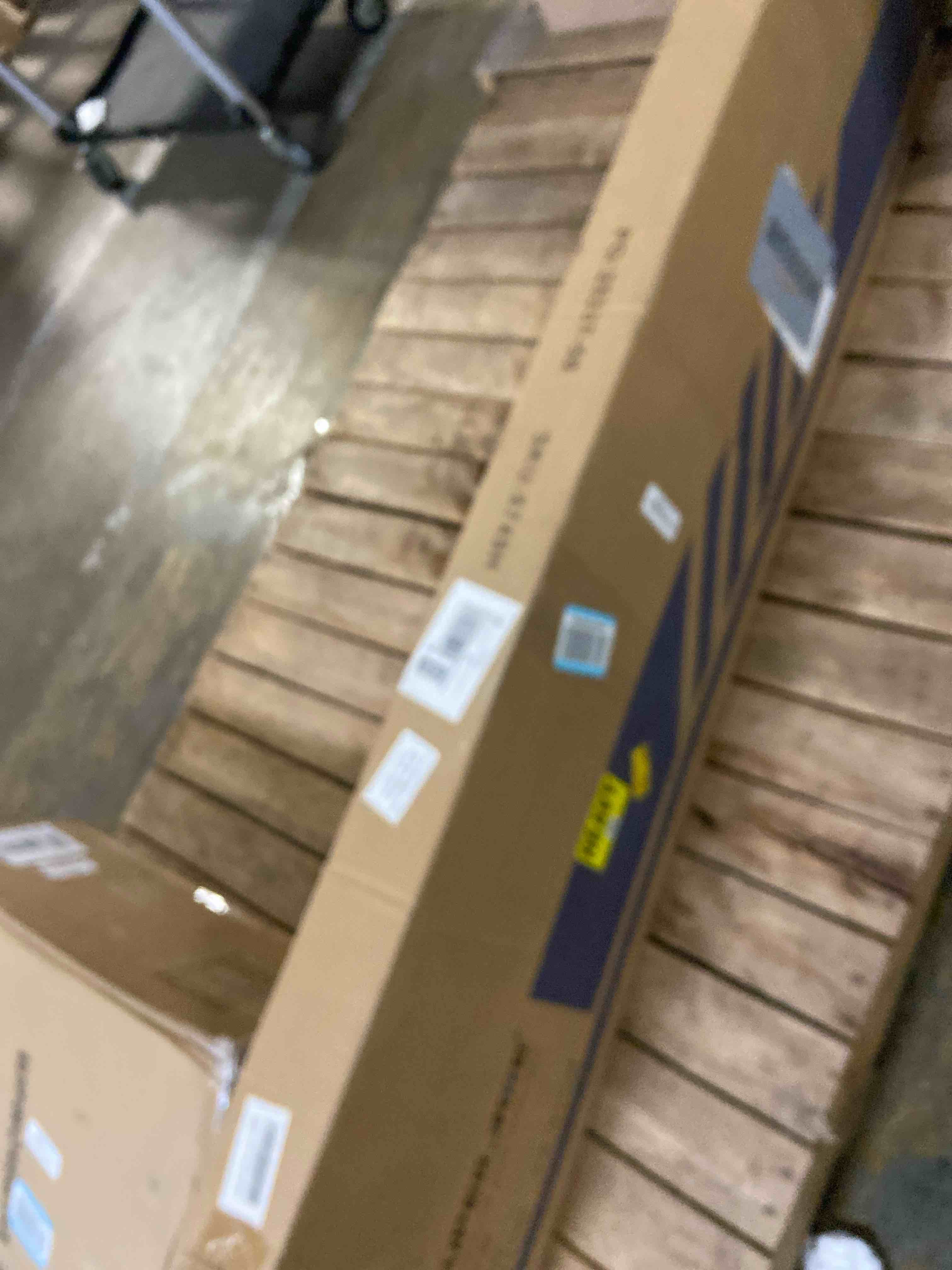 Condition photo showing New/Like New for SUPERJARE TV Stand for 55 Inch TV, Entertainment Center with Adjustable Shelf, 2 Cabinets, TV Console Table, Media Console, Solid Wood Feet, Cord Holes, for Living Room, Bedroom, Gray and White