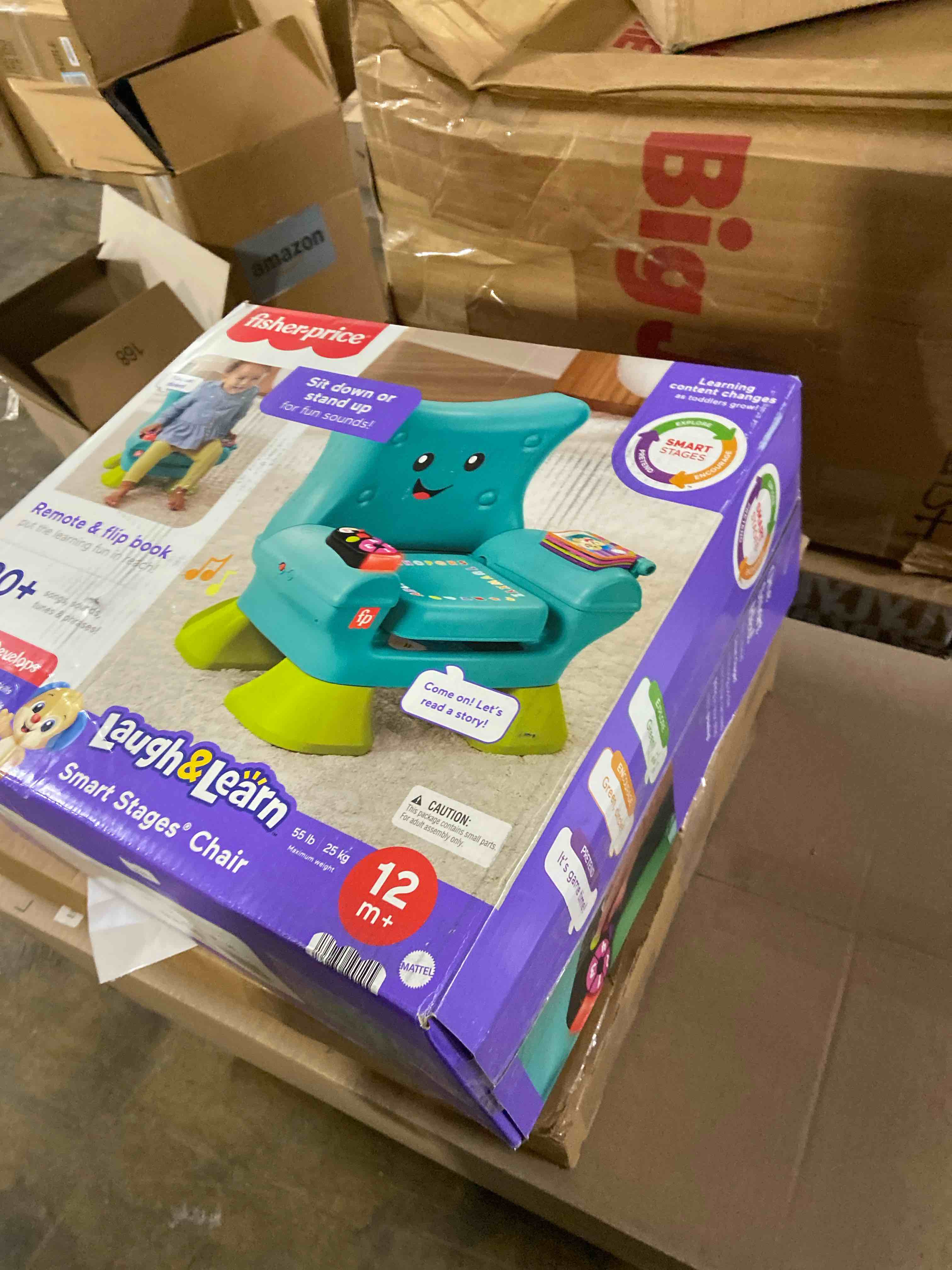 fisher-price laugh & learn smart stages chair electronic learning toy for toddlers - teal