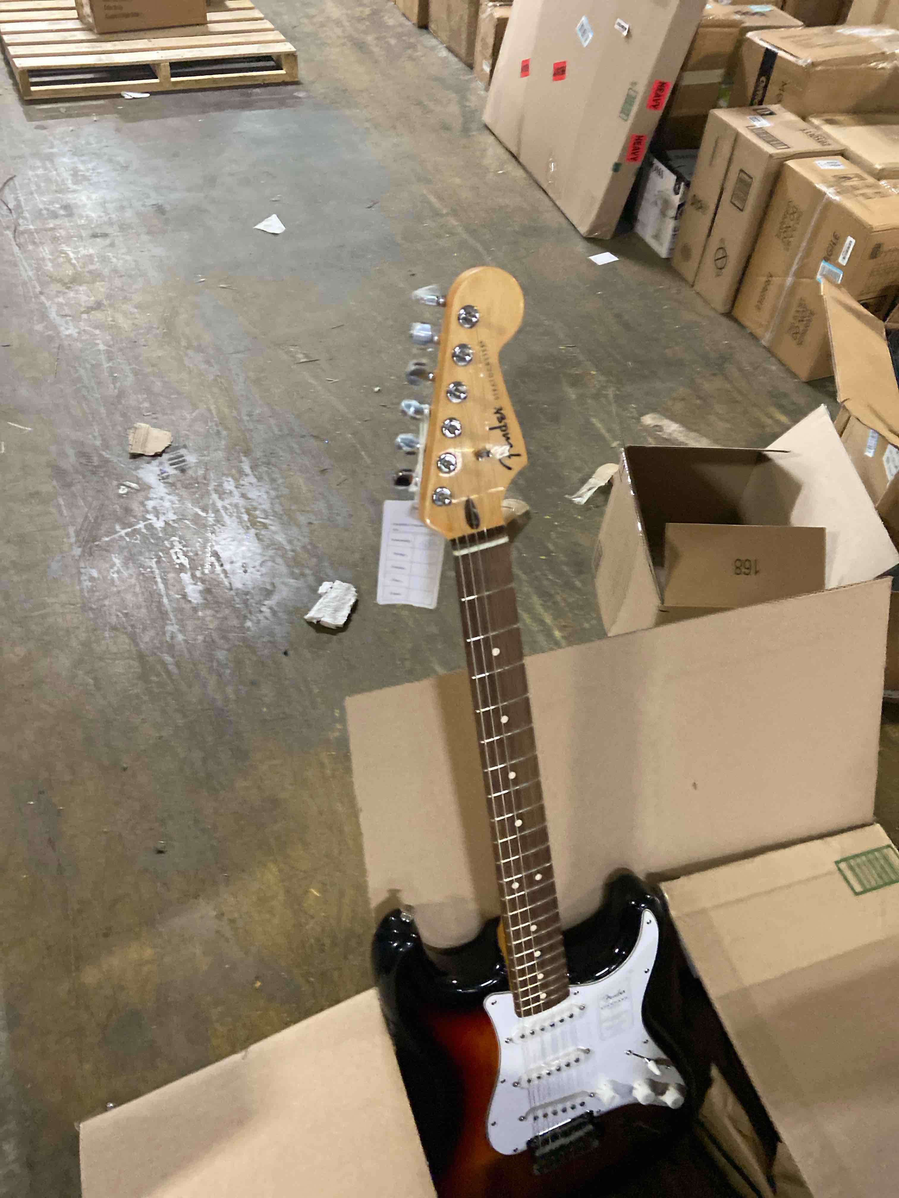 Condition photo showing New/Like New for Fender Squier Debut Series Stratocaster Electric Guitar, Beginner Guitar, with 2-Year Warranty, Includes Free Lessons, 2-Color Sunburst with Matte Finish