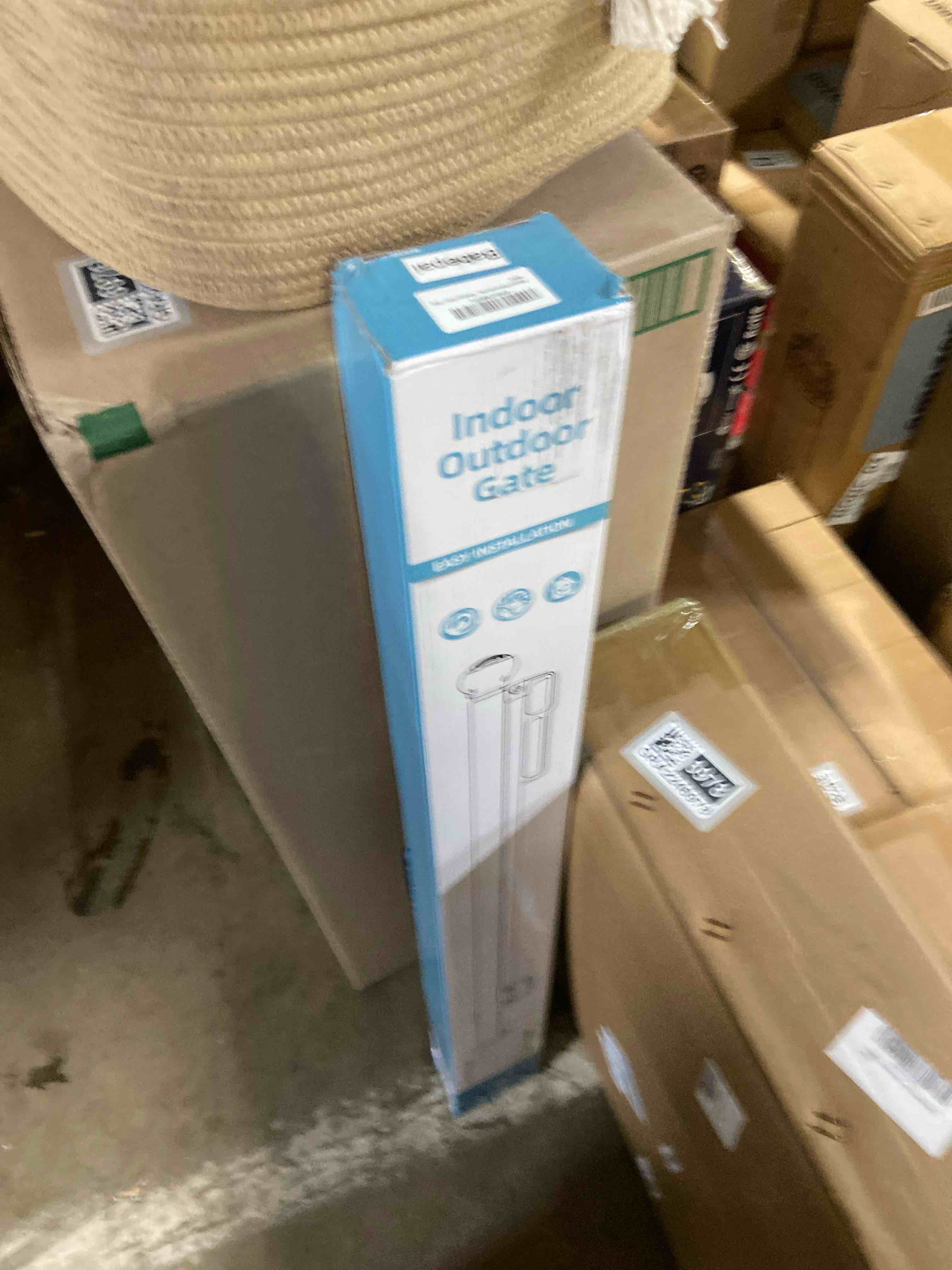 Condition photo showing New/Like New for Babepai Retractable Baby Gates Extra Wide | 55" Wide x 38" Tall Dog Gates for Stairs | Indoor/Outdoor Use | Child Gates for Doorways, Deck, Porch, Hallways, Patio - Gray A-grey 55" Wide x 38" Tall - Drilling