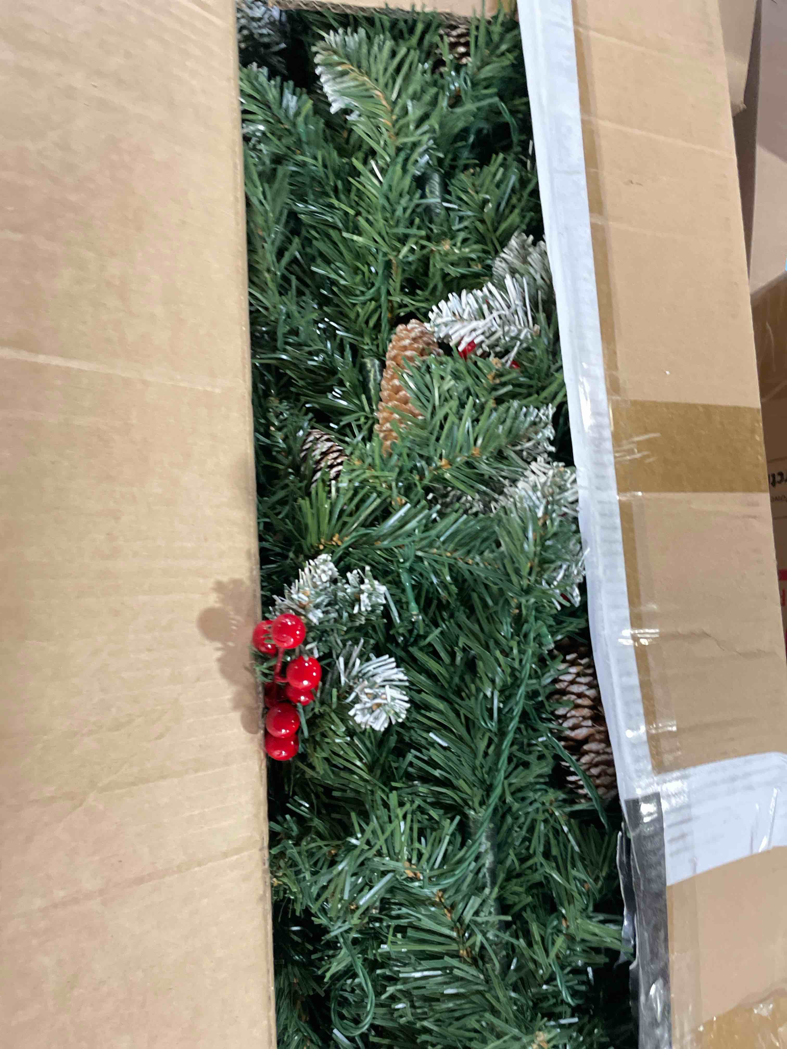 Condition photo showing Good Condition for Best Choice Products 6ft Pre-Lit Pre-Decorated Spruce Hinged Artificial Christmas Tree w/ 798 Tips, Pinecones, Berries, 250 Lights, Metal Base
