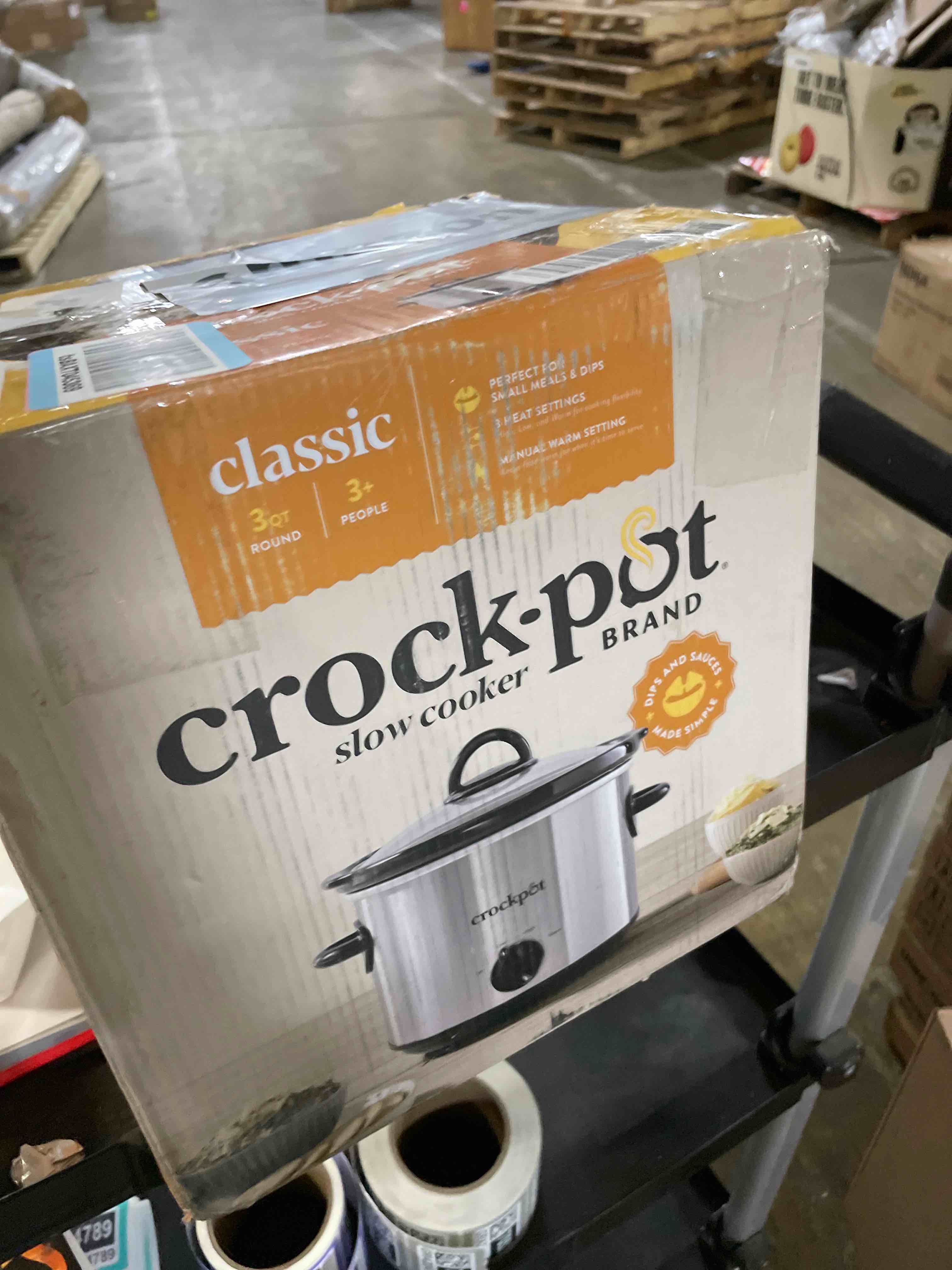 Condition photo showing As Is for Crockpot Manual 3-Quart Slow Cooker Silver 3qt Stainless Steel