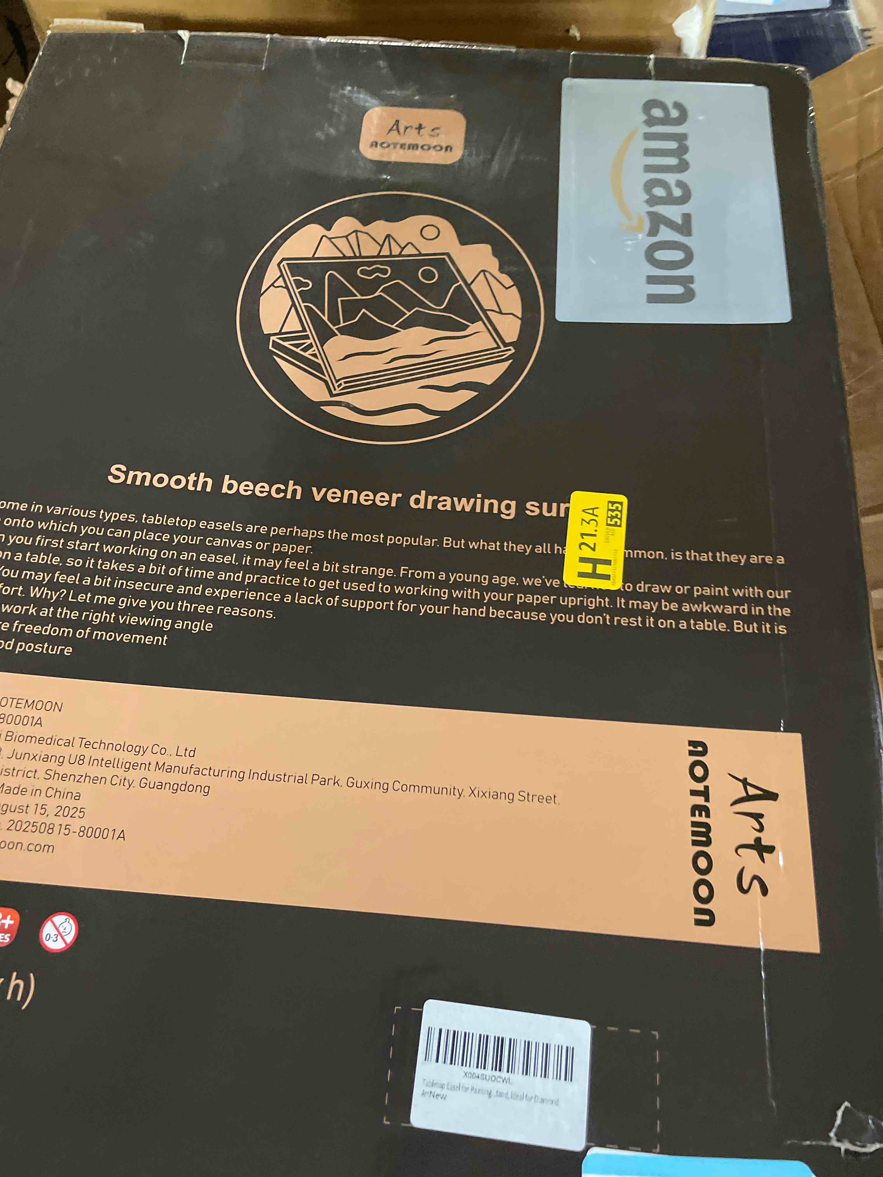 Condition photo showing Good Condition for Tabletop Easel for Painting, 24.88"x17.28" Extra Large Adjustable Beechwood Drawing Board, Art Easel for Painting Sketching and Display Stand, Ideal for Diamond Art A2 Beech