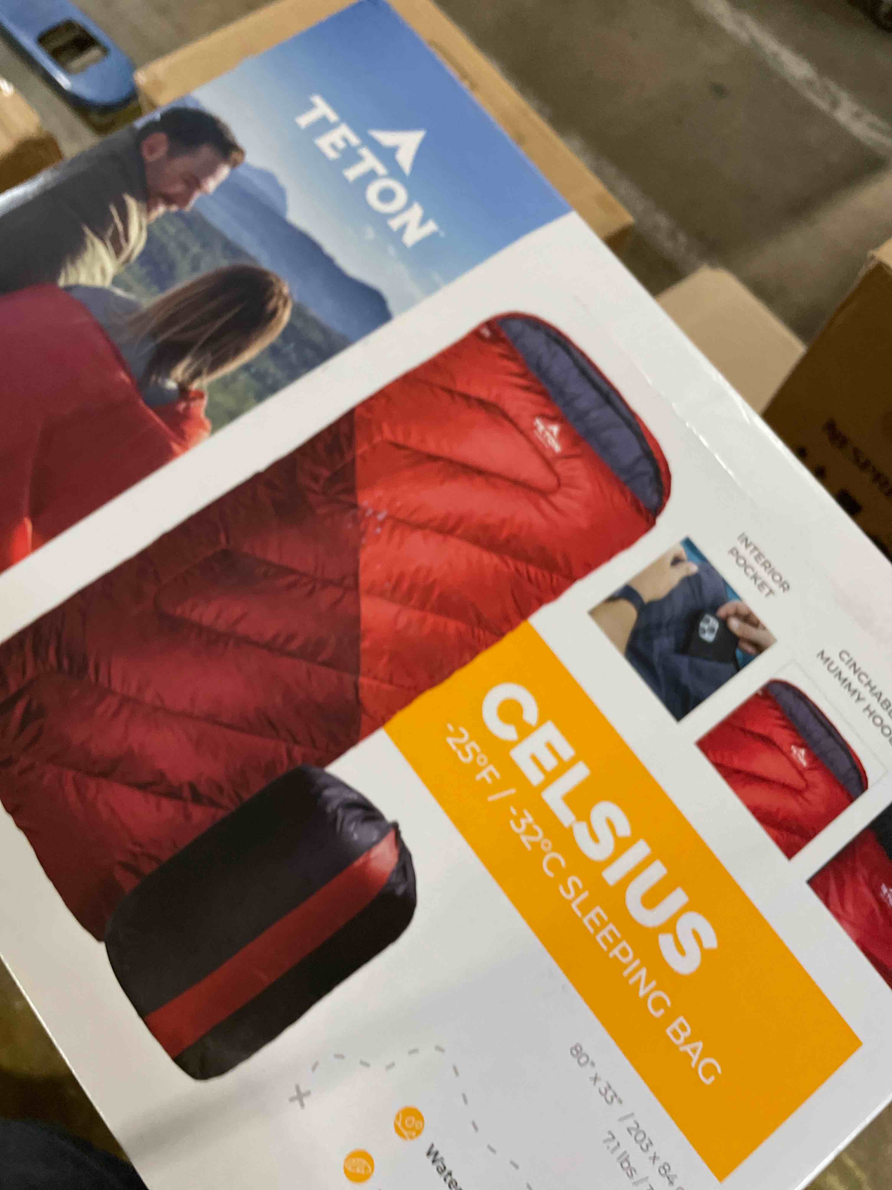 Condition photo showing Good Condition for Teton Celsius Regular, 25F, 20F, 0F Degree Sleeping Bags, All Weather Bag for Adults and Kids, Camping Made Easy and Warm, Travel Sack Included Ruby Regular -25f