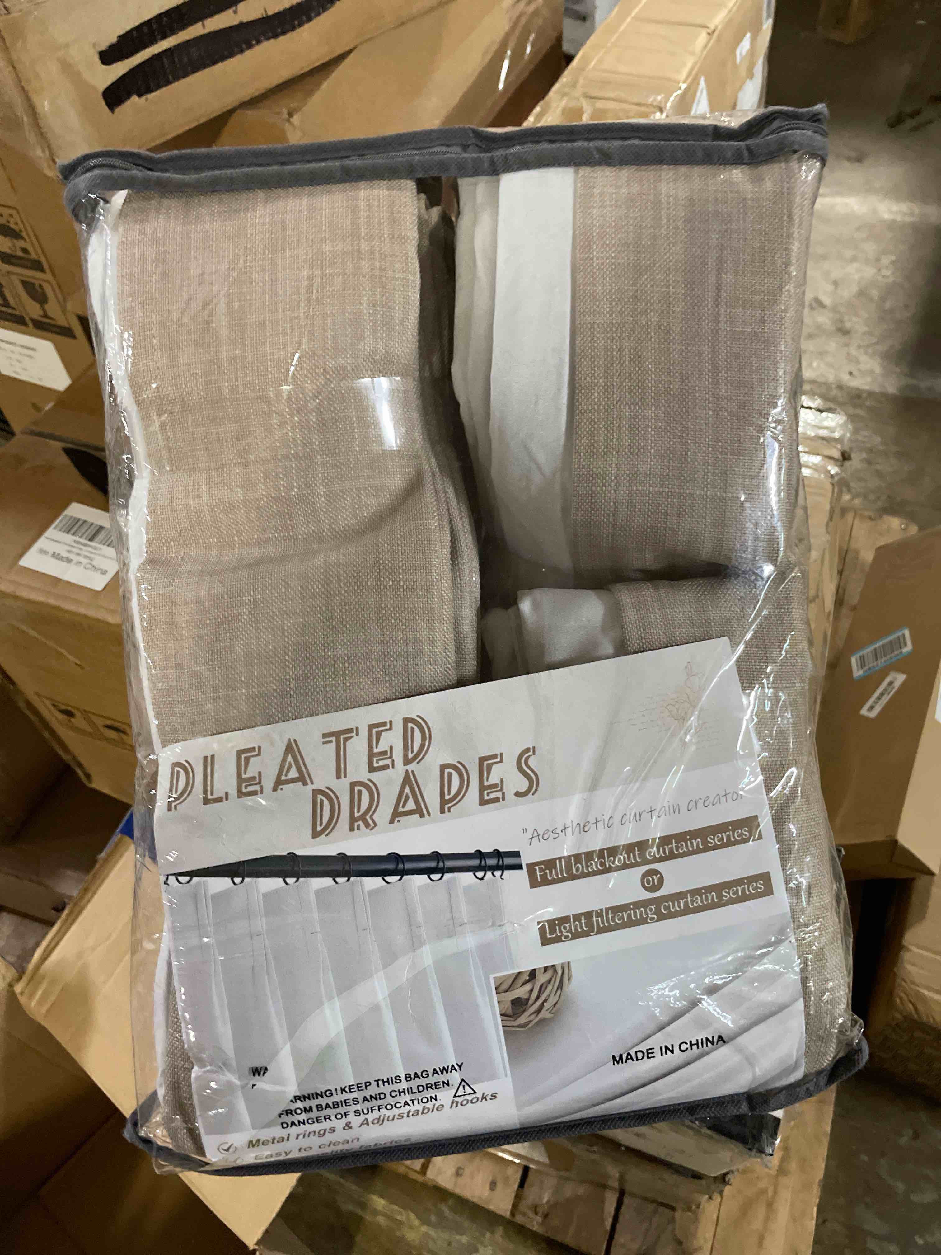 Condition photo showing New/Like New for Topfinel Pinch Pleated Curtains 96 Inch Long, 100% Blackout Thermal Insulated Brown Natural Linen Pinch Pleat Viral Drapes with Hooks Rings 2 Panel Sets, Taupe Tan 8FT Back Tab Window Curtains Linen 40"W x 96"L (Pack of 2)