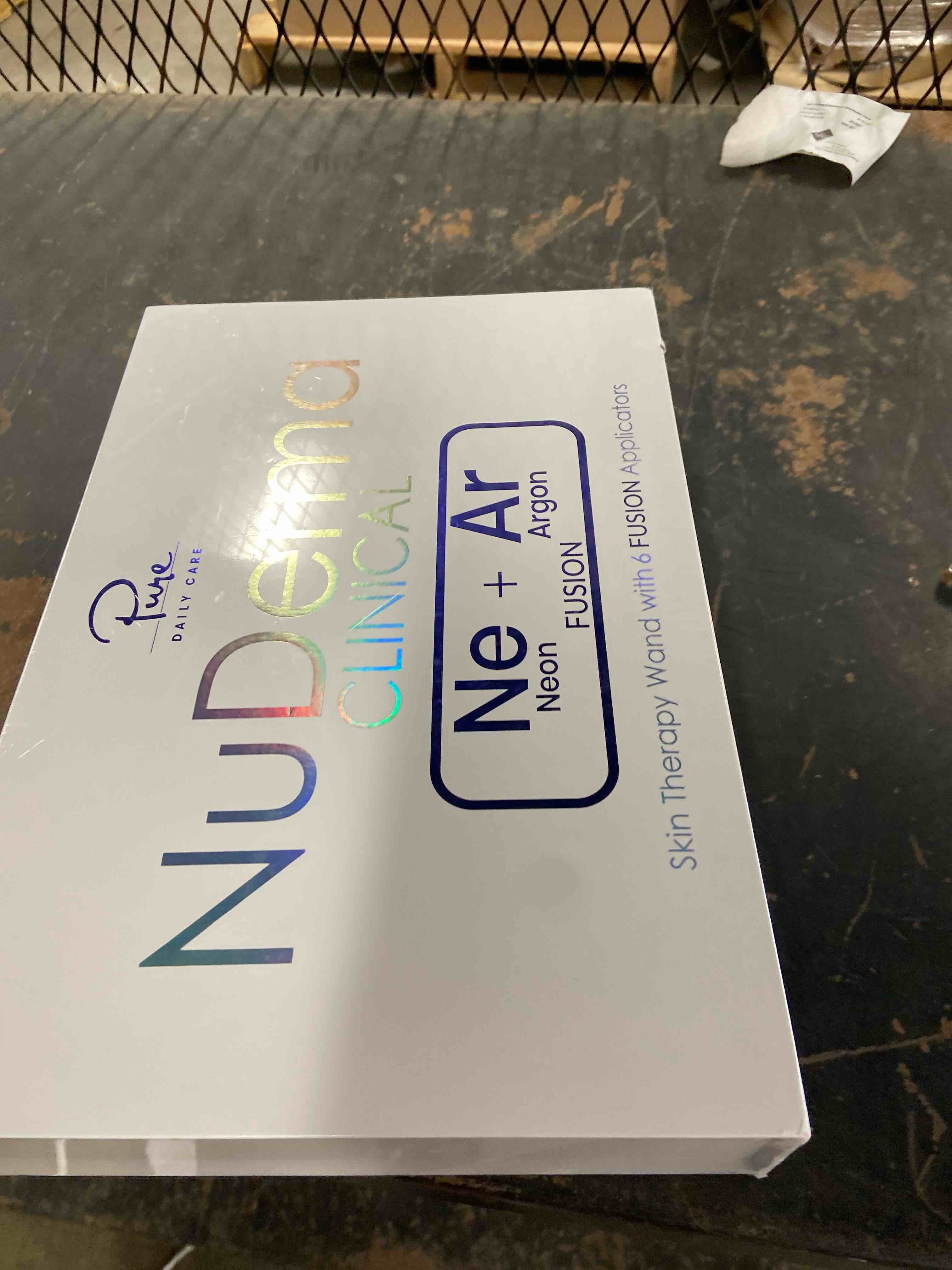 Condition photo showing New/Like New for Pure Daily Care NuDerma Clinical Portable Skin Therapy Wand, Machine with 6 Fusion Neon + Argon Wands – Anti Aging - Clarifying - Skin Tightening & Radiance - Wrinkle Reducing 7 Piece Set