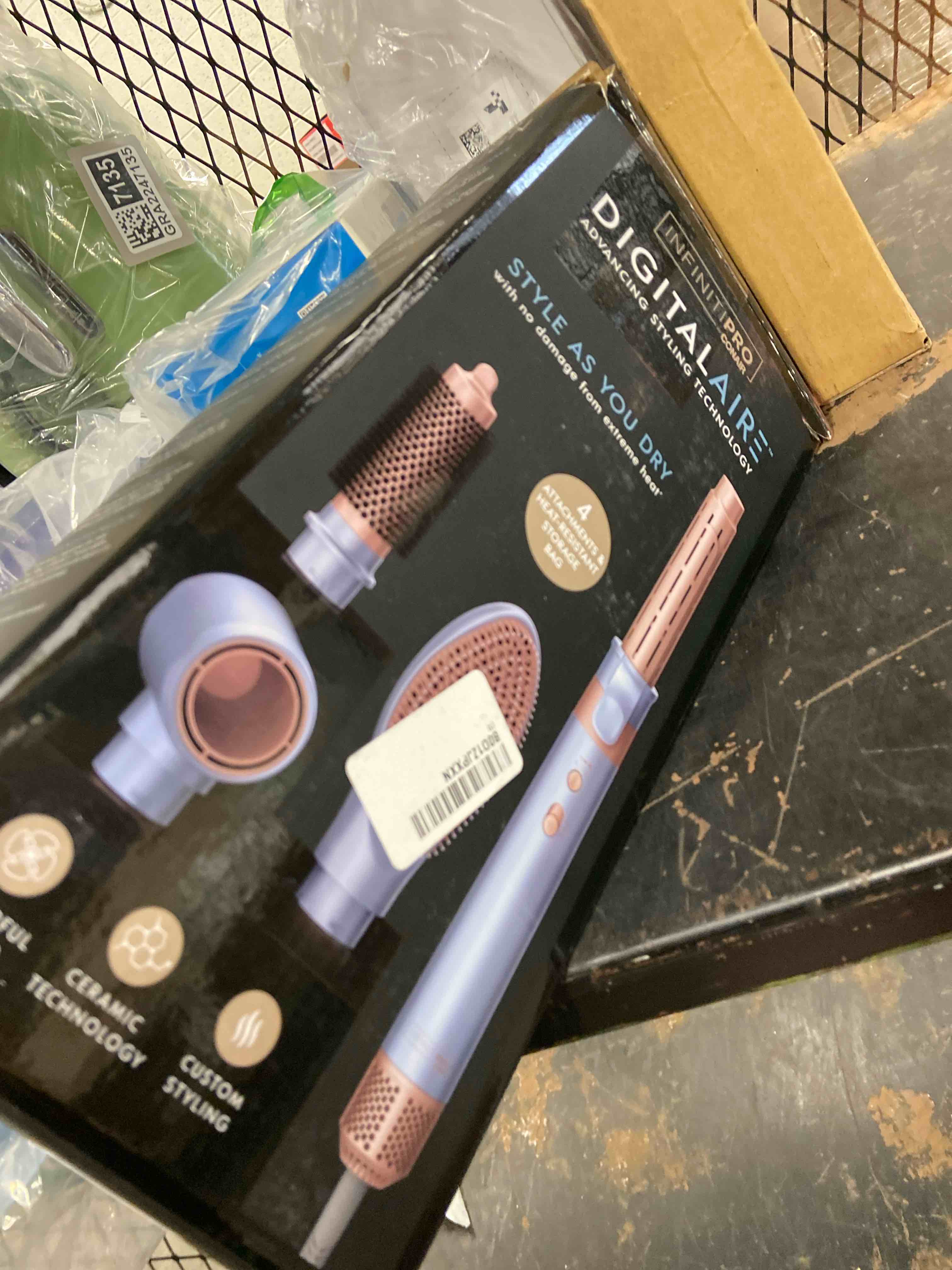 Condition photo showing Good Condition for INFINITIPRO by CONAIR DigitalAIRE Multi Hair Styler, Air Styling System for Curls, Waves, Blowouts & Volume, 4 Attachments to Personalize Your Look Plus Storage Bag, Light Blue Light Blue 1 Count( Pack of 1)