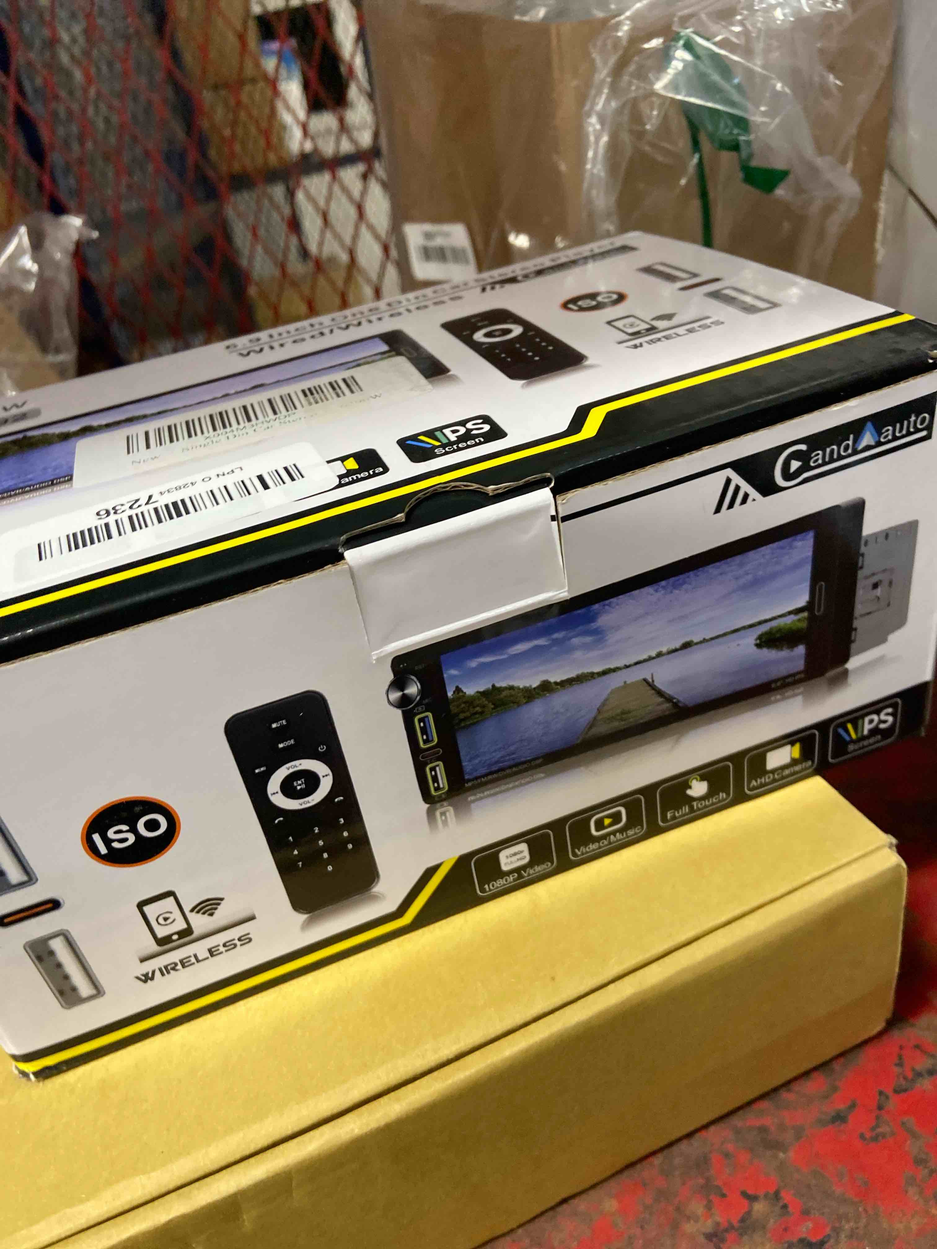 Condition photo showing New/Like New for 6.9" Single DIN Car Stereo Radio with Wireless Apple CarPlay, Car Bluetooth 5.2, Android Auto,IPS 1280 * 480 HD Screen,FM Radio,Backup Camera,USB Type-C Fast Charging,180W Audio Subwoofer,Navigation