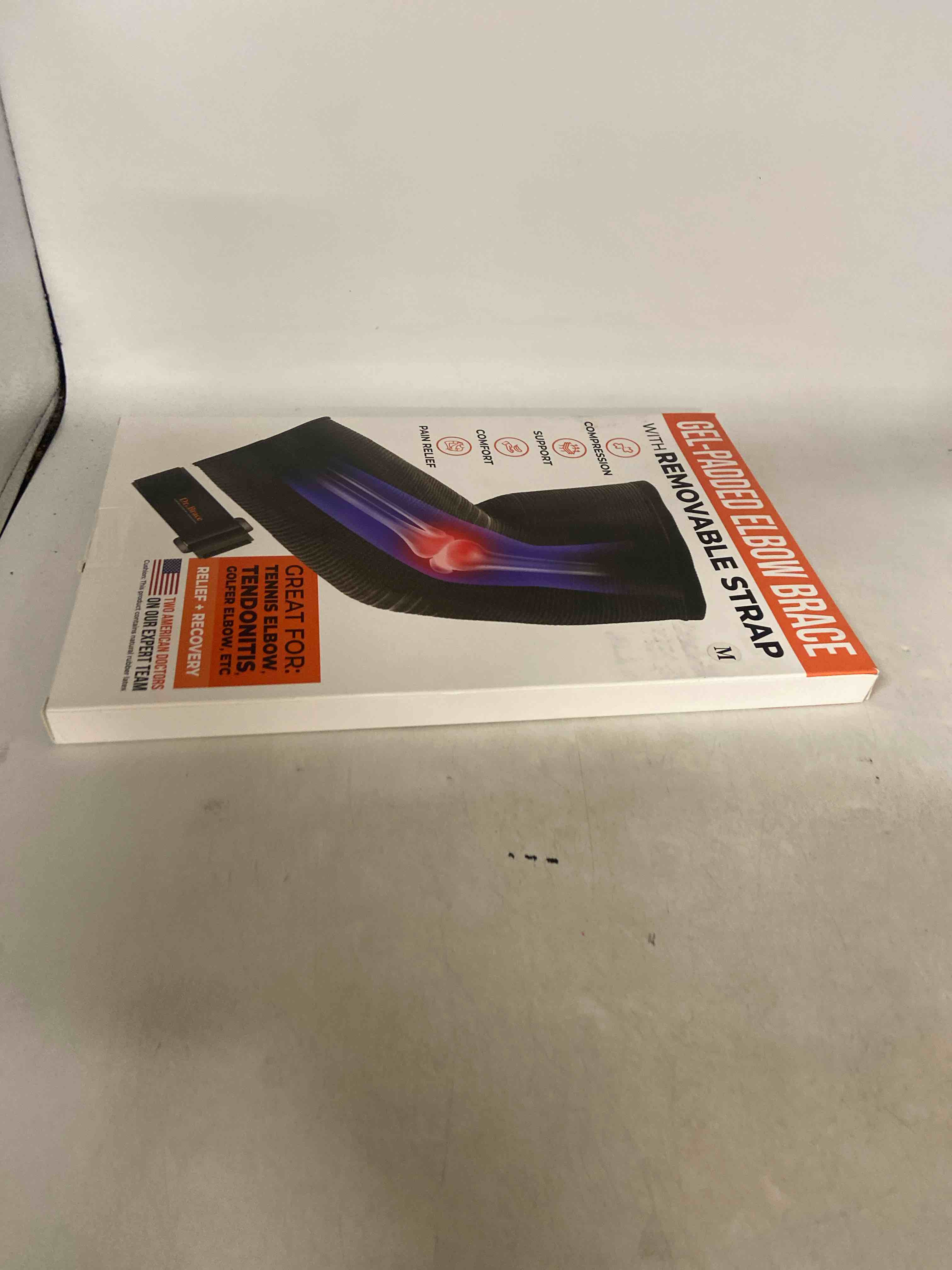 Condition photo showing New/Like New for DR. BRACE® Elite Elbow Brace Support, Breathable Elbow Compression Sleeve with Gel Pad for Golfer's, Tennis Elbow & Tendonitis Treatment & Pain Relief 2024 (Black, Medium) Black Medium