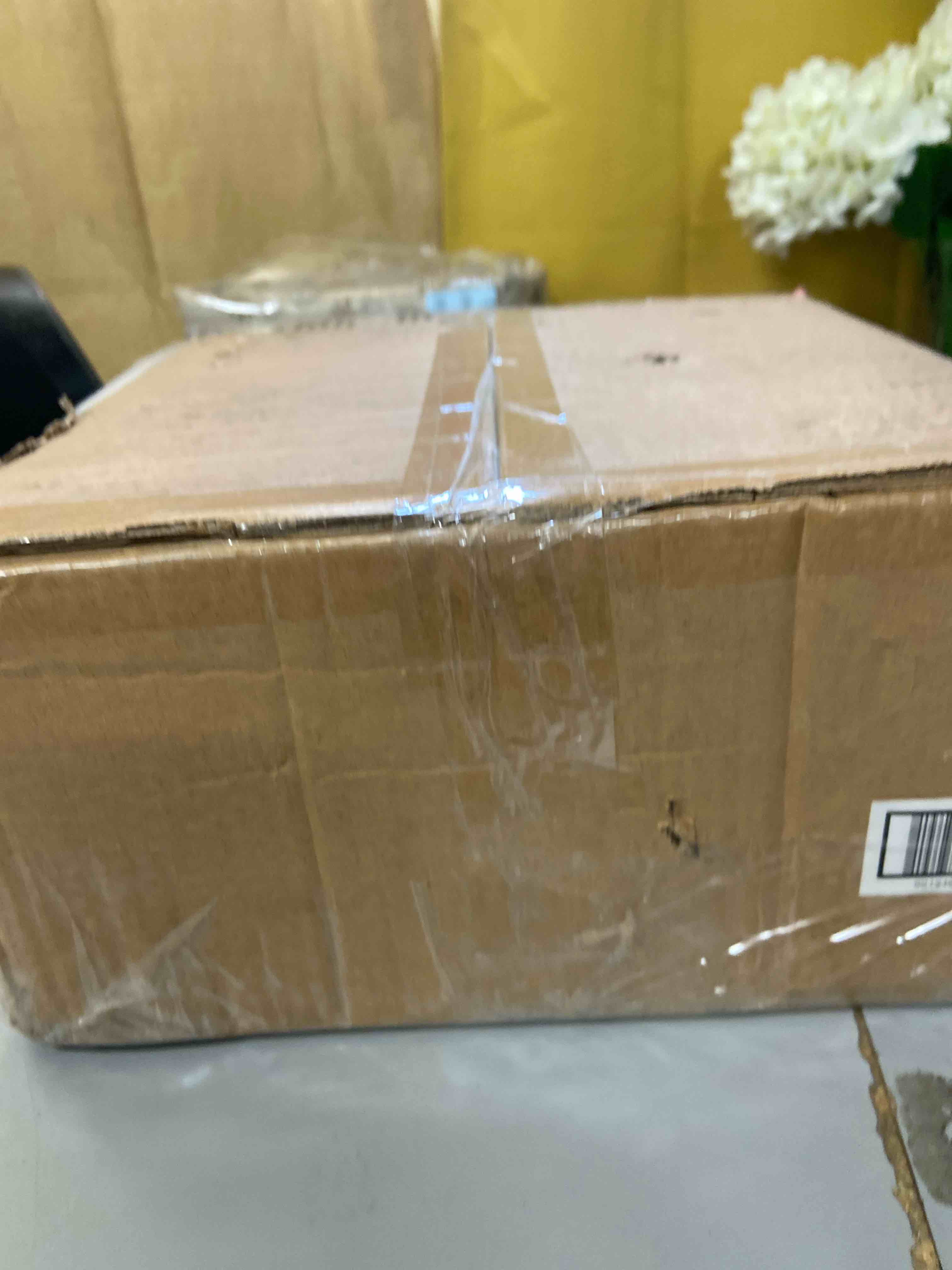 Condition photo showing New/Like New for Creative Co-Op Stoneware Footed Pedestal Bowl with Handles  Reactive Glaze  Black