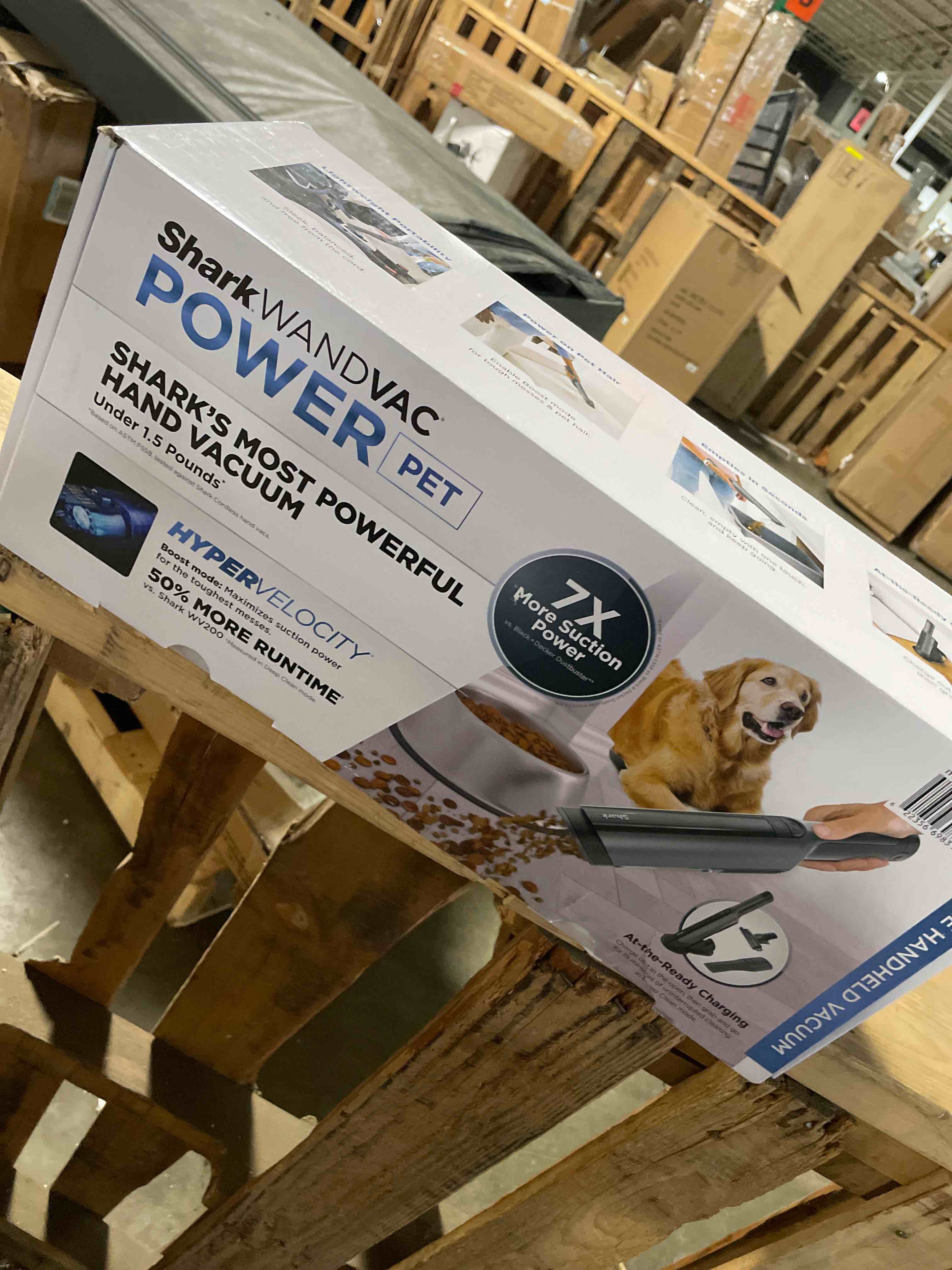 Condition photo showing New/Like New for Shark WV201 WANDVAC Handheld Vacuum, Lightweight at 1.4 Pounds with Powerful Suction, Charging Dock, Single Touch Empty and Detachable Dust Cup,Graphite, Slate