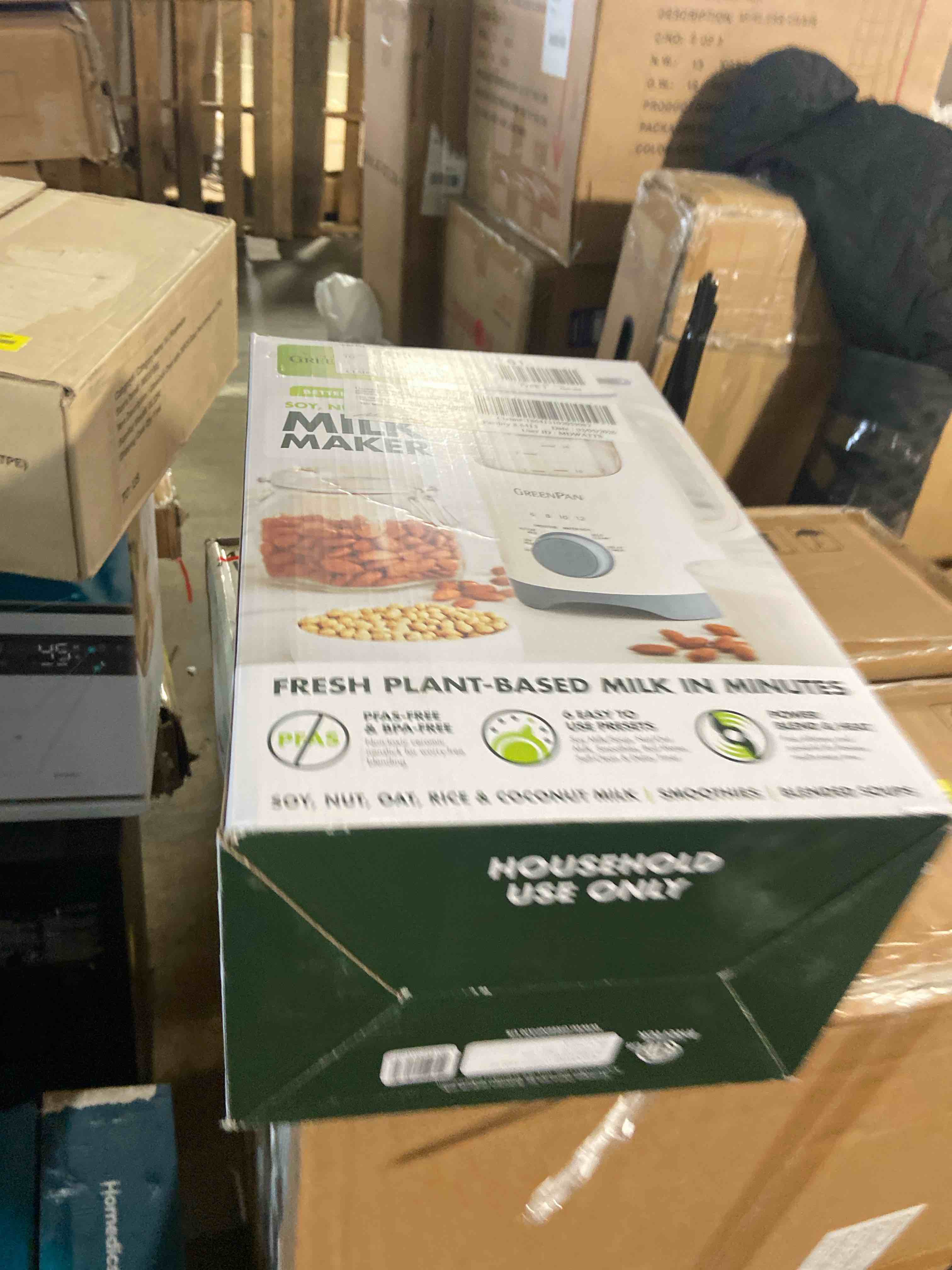 Condition photo showing Good Condition for GreenPan Nut Milk Maker, 15-in-1 Homemade Soy, Almond, Oat, Coconut, Non-Dairy, Rice, Soup, Baby Food, BPA-Free, Smooth Creamy Texture, Self Clean, Barista Quality Milk, Delay Start, Boil Water, Cream