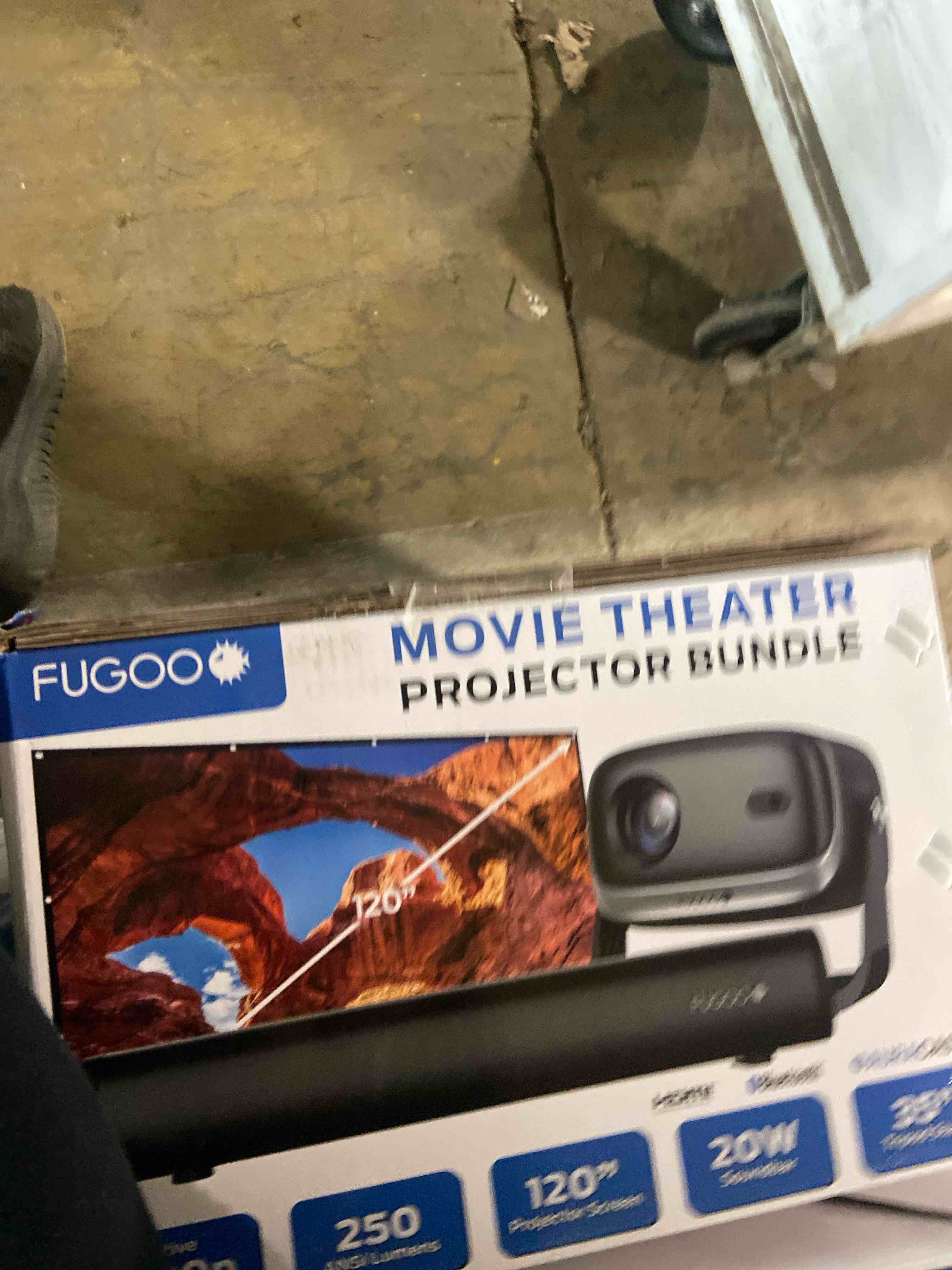 Condition photo showing New/Like New for Fugoo Outdoor Projector & Soundbar Bundle with Tripod & 120" Foldable Screen