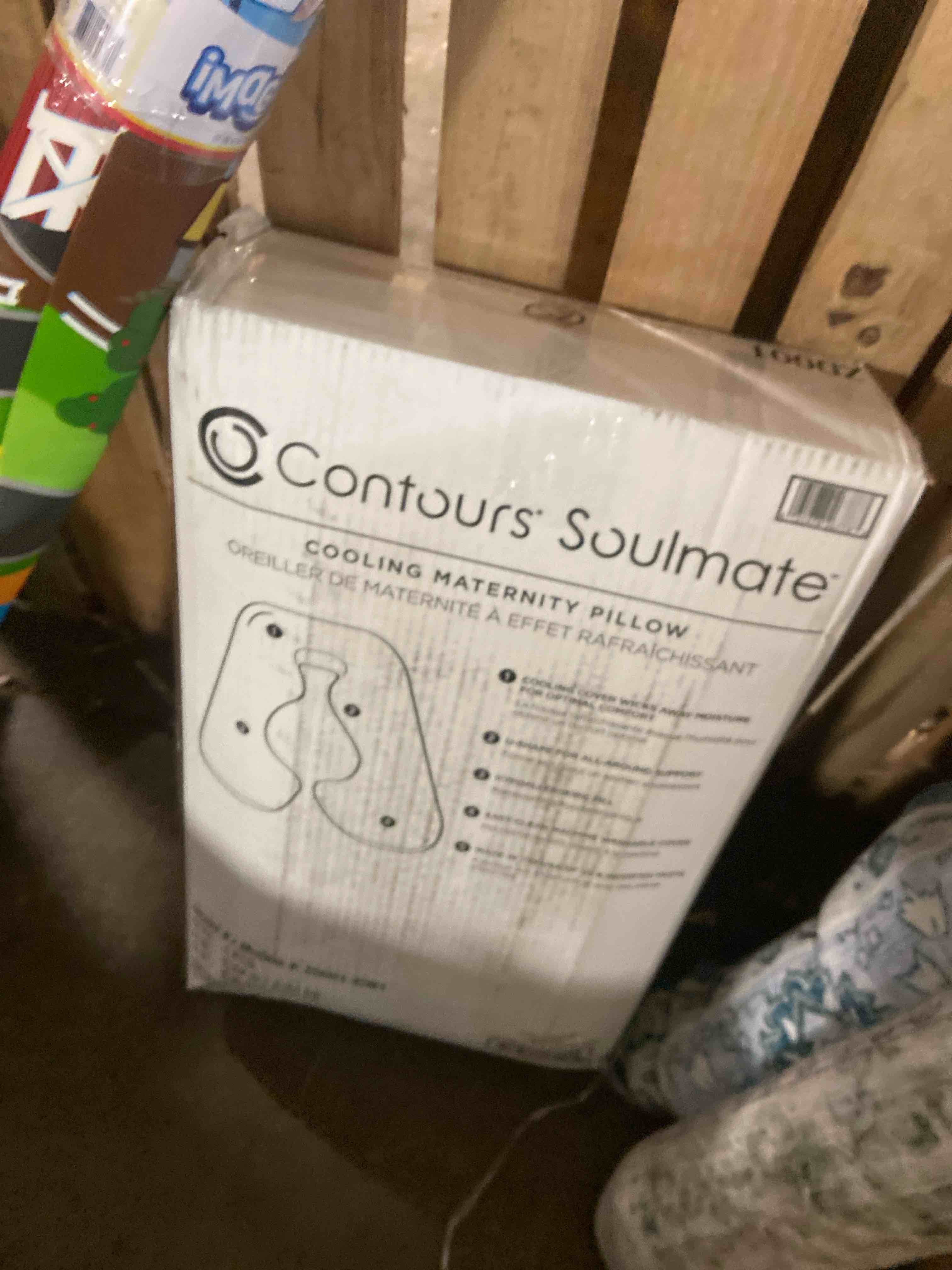 Condition photo showing New/Like New for Contours Soulmate Cooling Pregnancy Body Pillow for Adults with Moisture Wicking U-Shaped Design for Side Sleeping, Maternity and Breastfeeding Support, Lounger for Back, Hip, Leg & Belly Pain - White