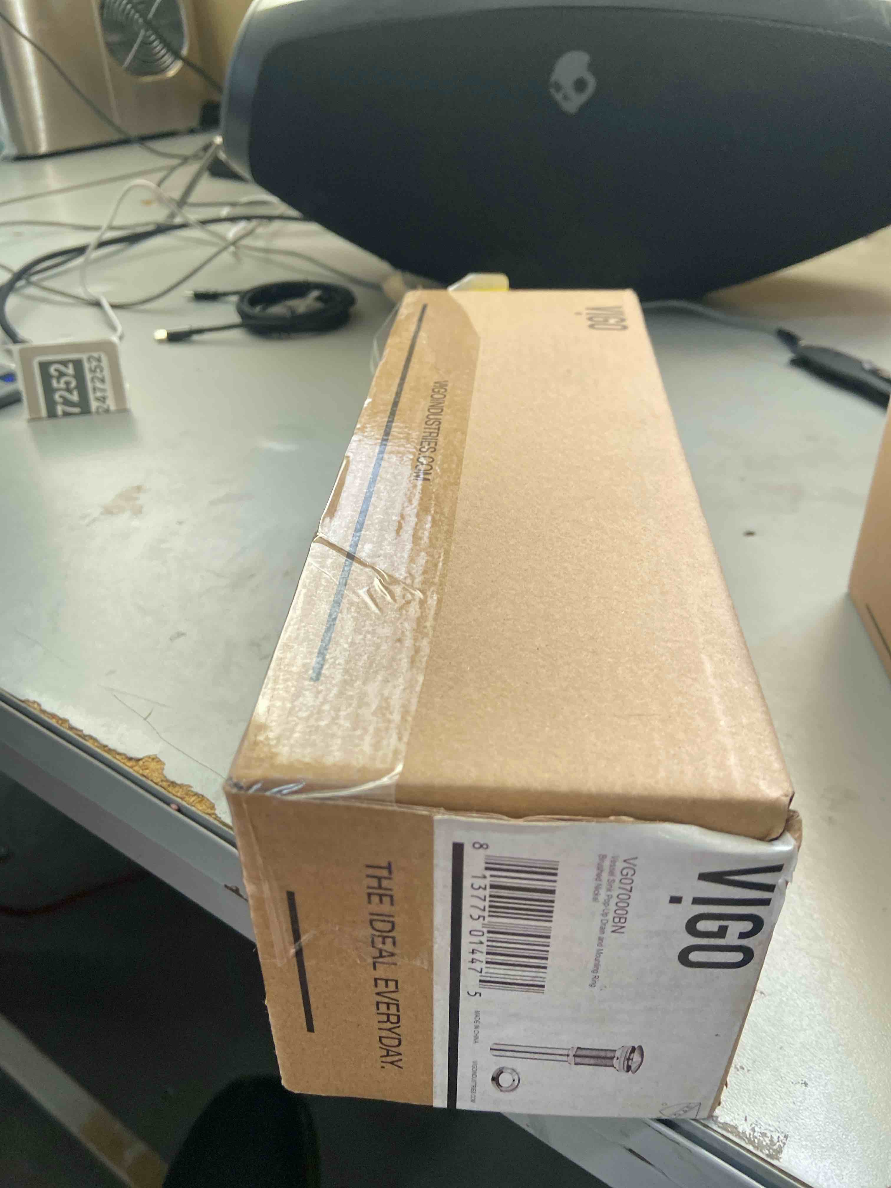 Condition photo showing New/Like New for VIGO VG07000BN 2.75" Diameter Vessel Bathroom Sink Pop-Up Drain and Mounting Ring Without Overflow in Brushed Nickel Finish