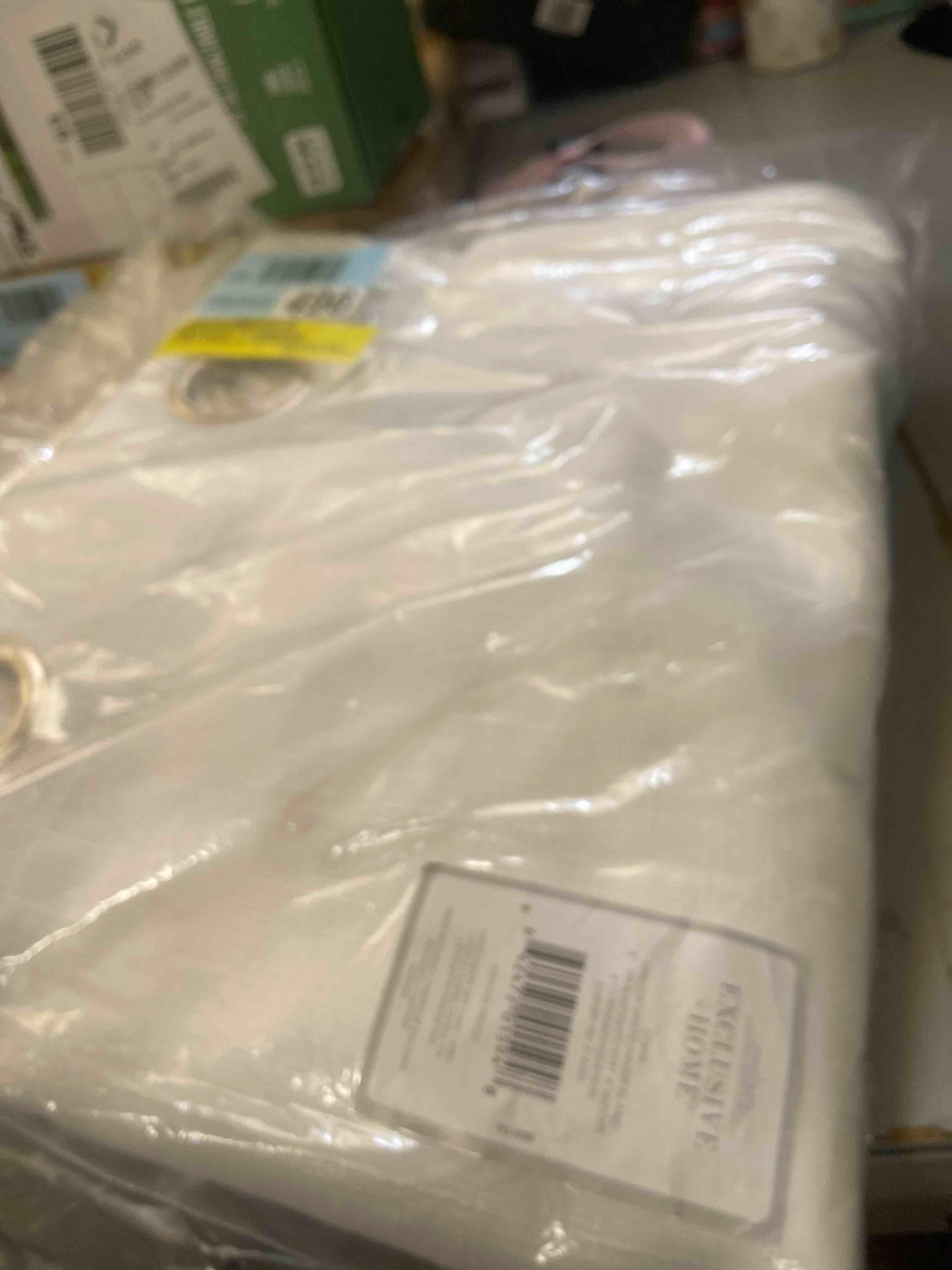 Condition photo showing New/Like New for Exclusive Home Curtains Loha Linen Grommet Top Curtain Panel Pair, 54x63, Winter White