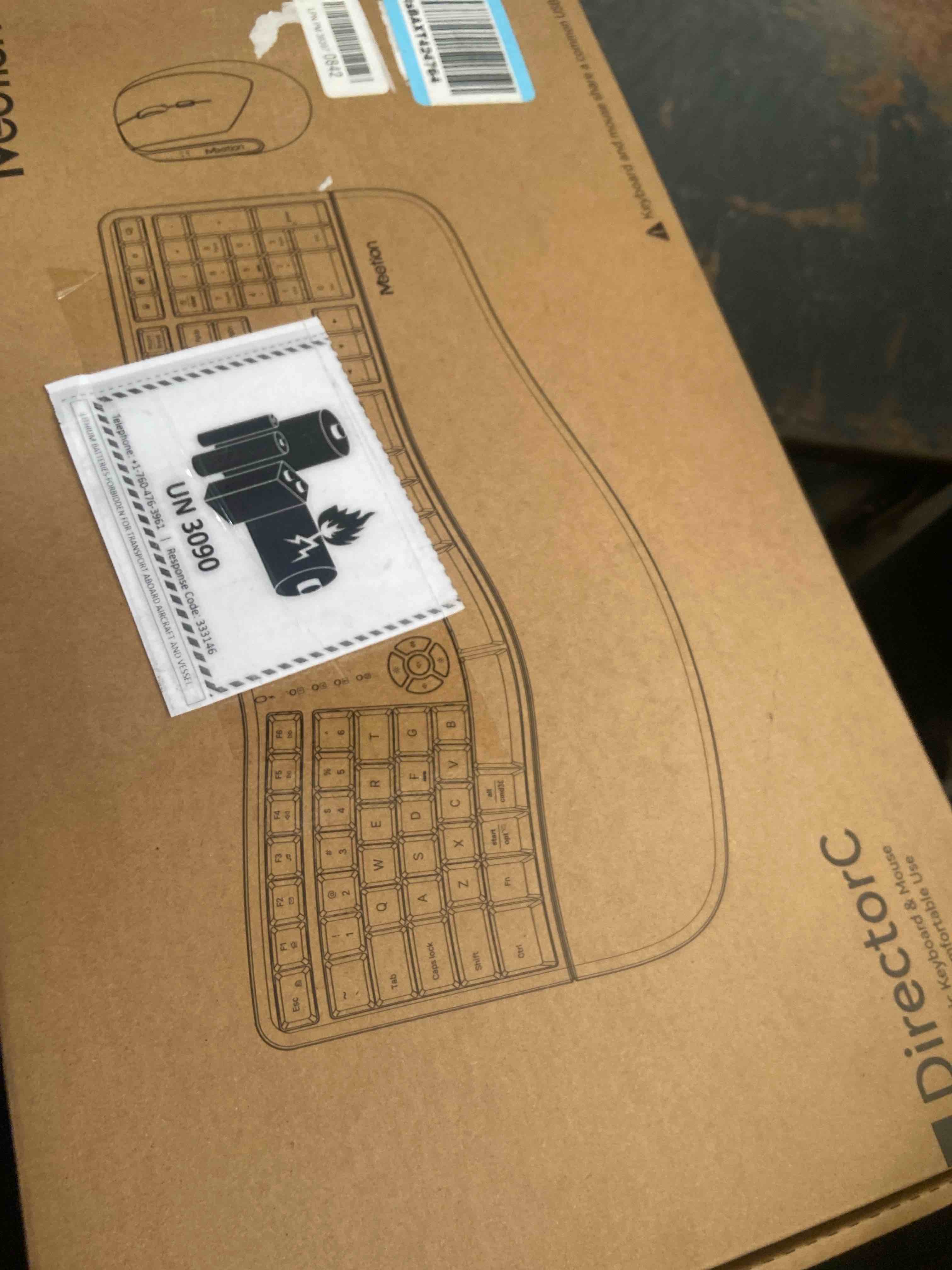 Condition photo showing New/Like New for MEETION Ergonomic Keyboard and Mouse, Wireless Keyboard with Vertical Mouse, Split Curved Keyboard with Wrist Rest, Natural Typing USB Receiver Rechargeable Full Size, Windows/Mac/PC/Laptop, Large Large Black