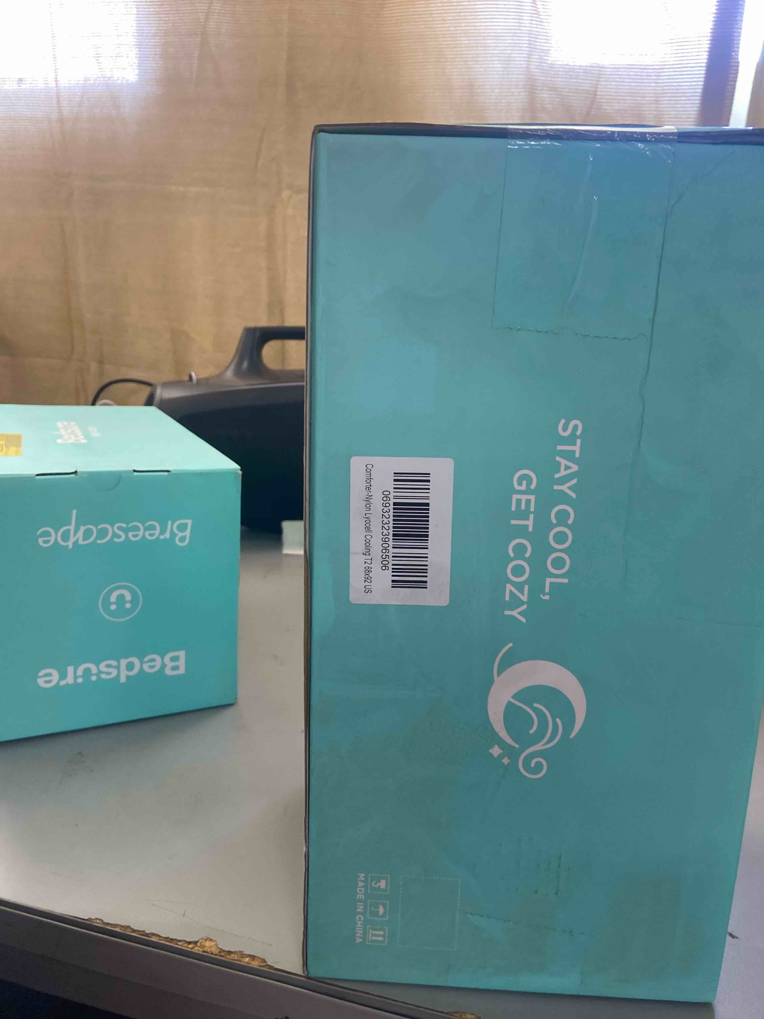 Condition photo showing New/Like New for Breescape Cooling Comforter Throw Size - BlendTek™ Q-Max>0.46 Tech, Breathable Blanket for Hot Sleepers & Night Sweats Relief, Premium Lightweight Summer Bedding, 52x72 Inches, Misty Gray Misty Gray Throw