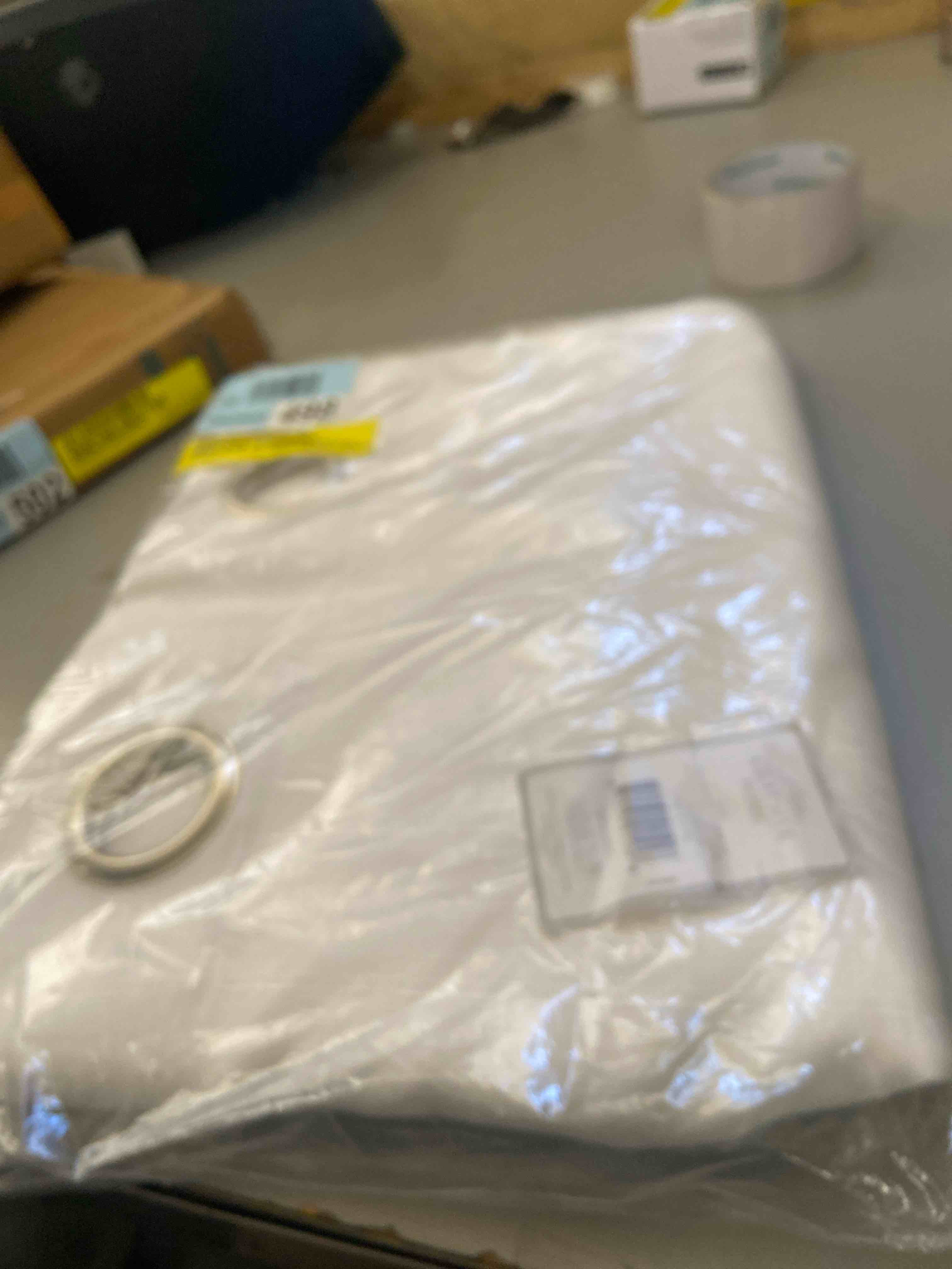 Condition photo showing New/Like New for Exclusive Home Curtains Loha Linen Grommet Top Curtain Panel Pair  54x63  Winter White