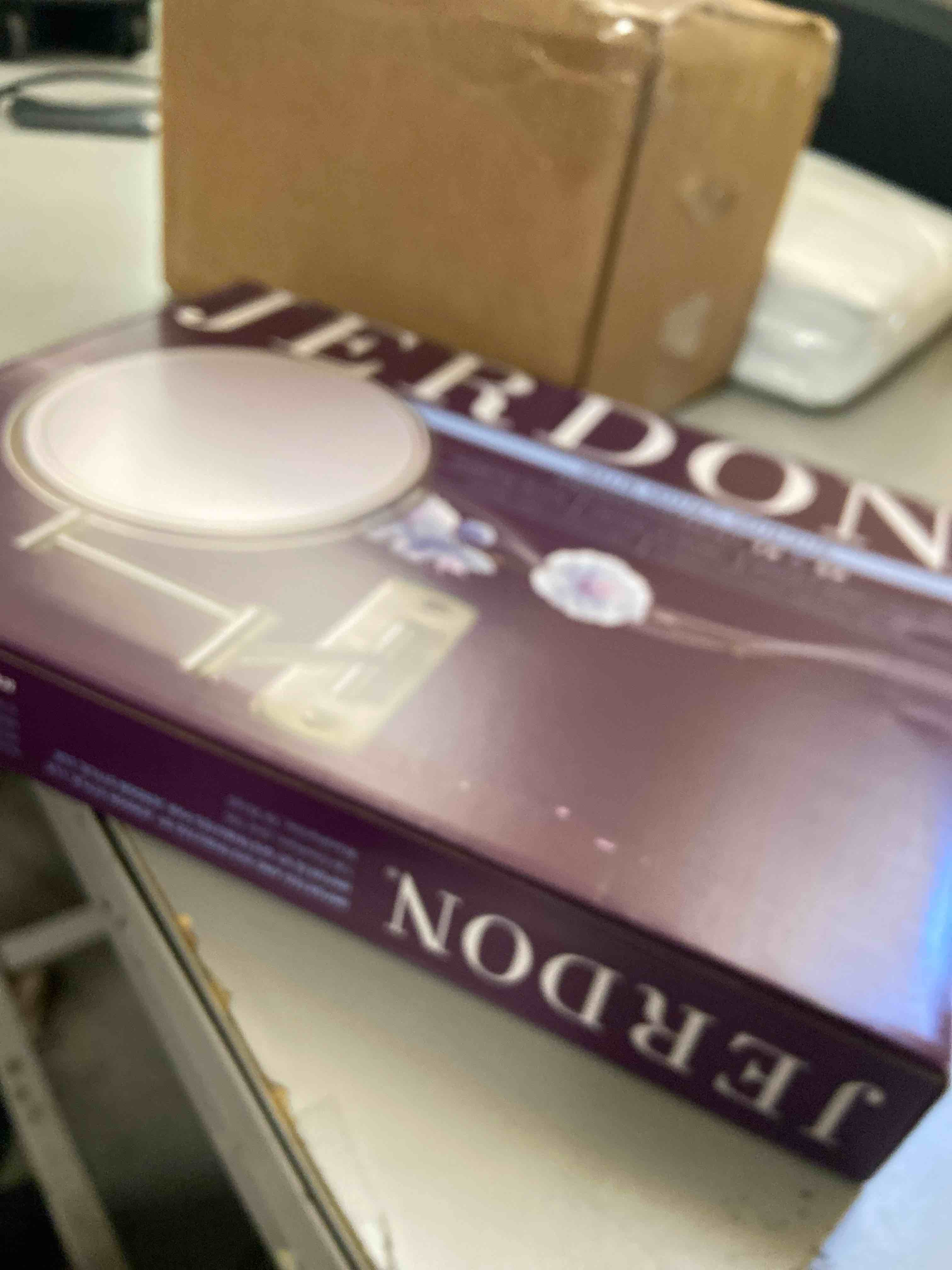 Condition photo showing New/Like New for JERDON Two-Sided Wall-Mounted Makeup Mirror - Makeup Mirror with 5X Magnification & Wall-Mount Arm - 8-Inch Diameter Mirror with Nickel Finish Wall Mount - Model JP7506N