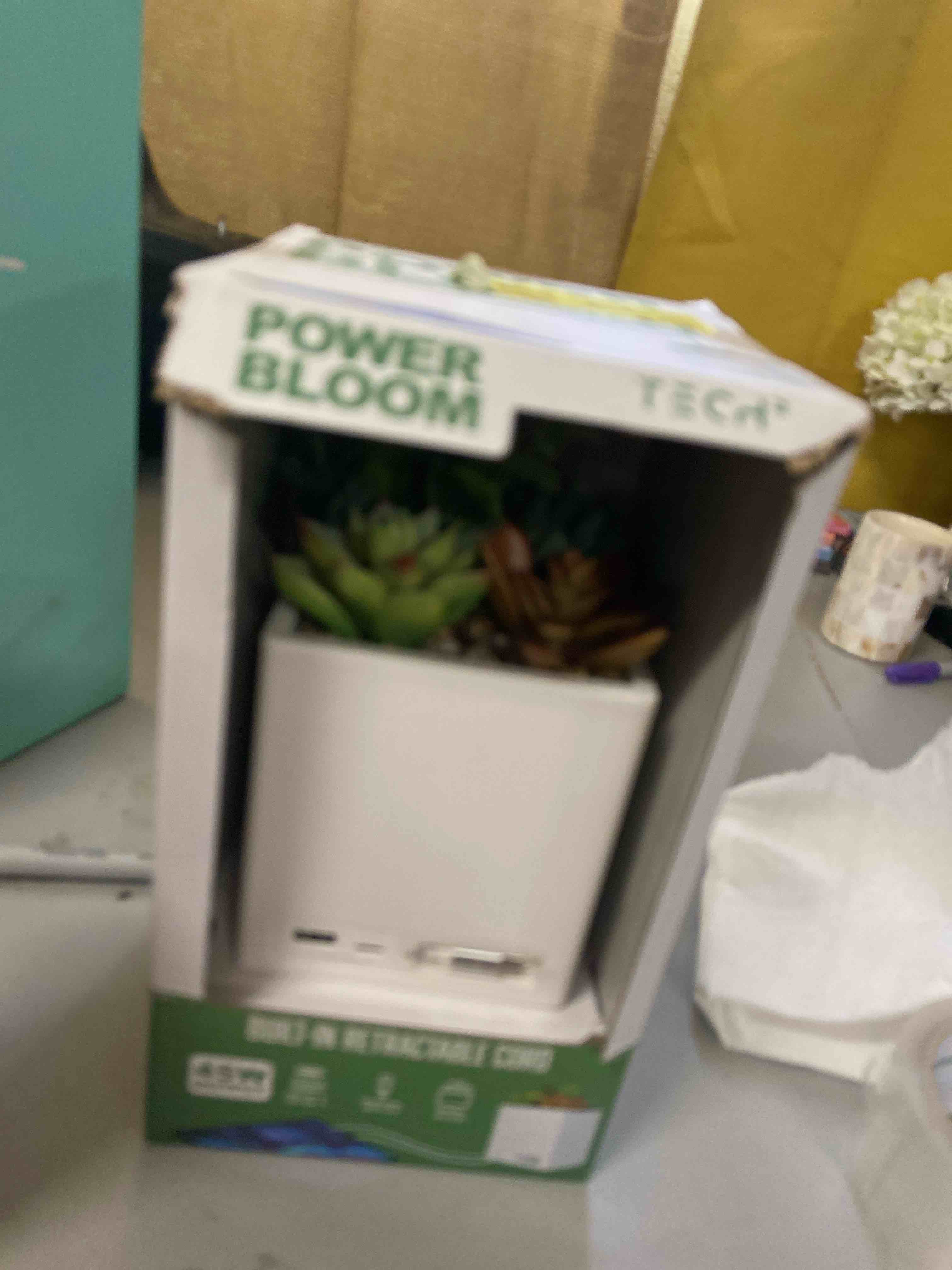 Condition photo showing New/Like New for Tech2 Power Bloom Charging Decorative Plant with Built-in retractable USB-C cable