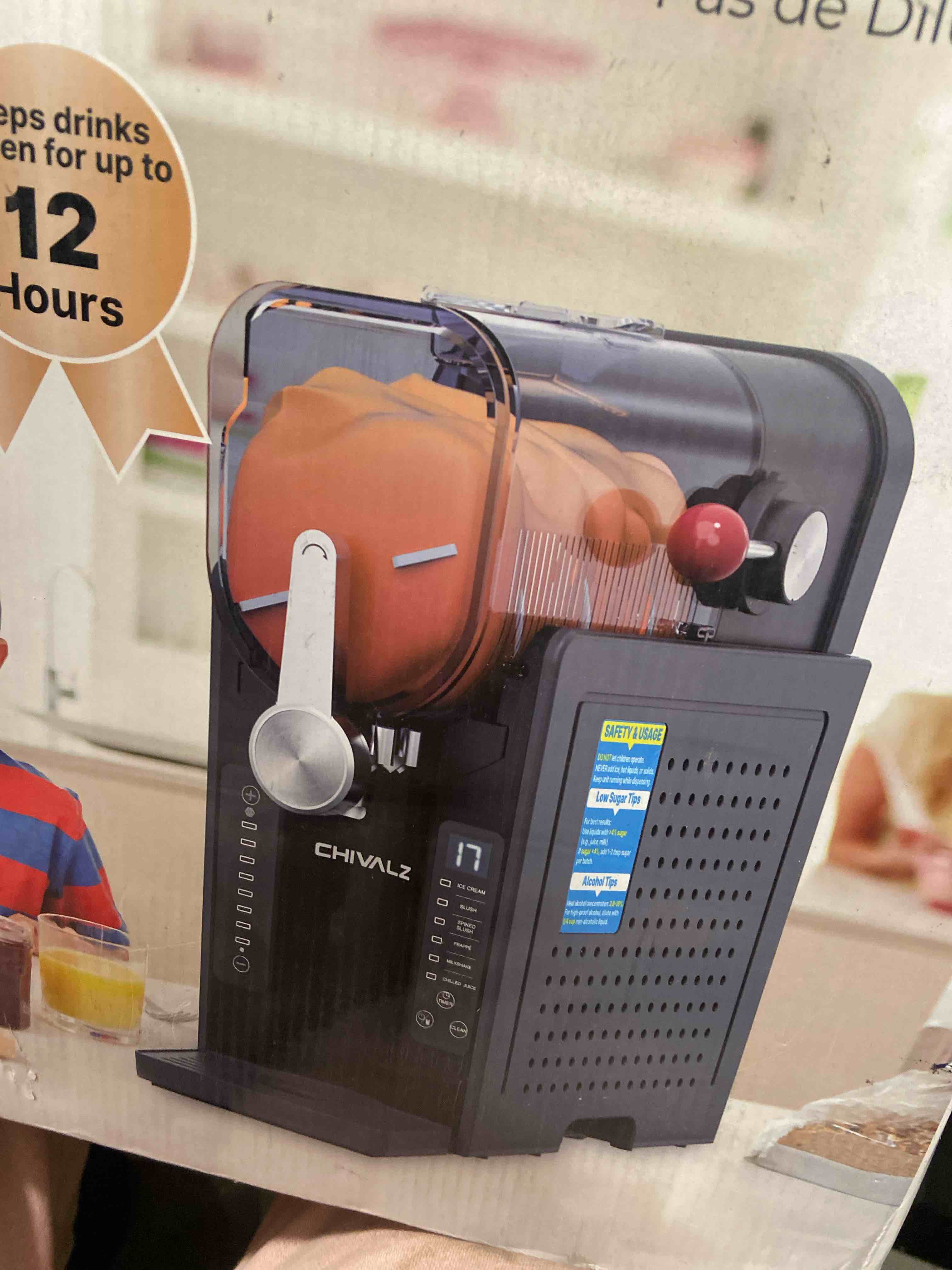 Condition photo showing Good Condition for Slushie Machine: No Ice Needed Slushy Machine for Home, 6 Preset, Real-Time Temp Display, Auto-Clean | Frozen Margaritas, Cocktails, Frappés, Ice Cream, Smoothies, Milkshakes,Summer Parties