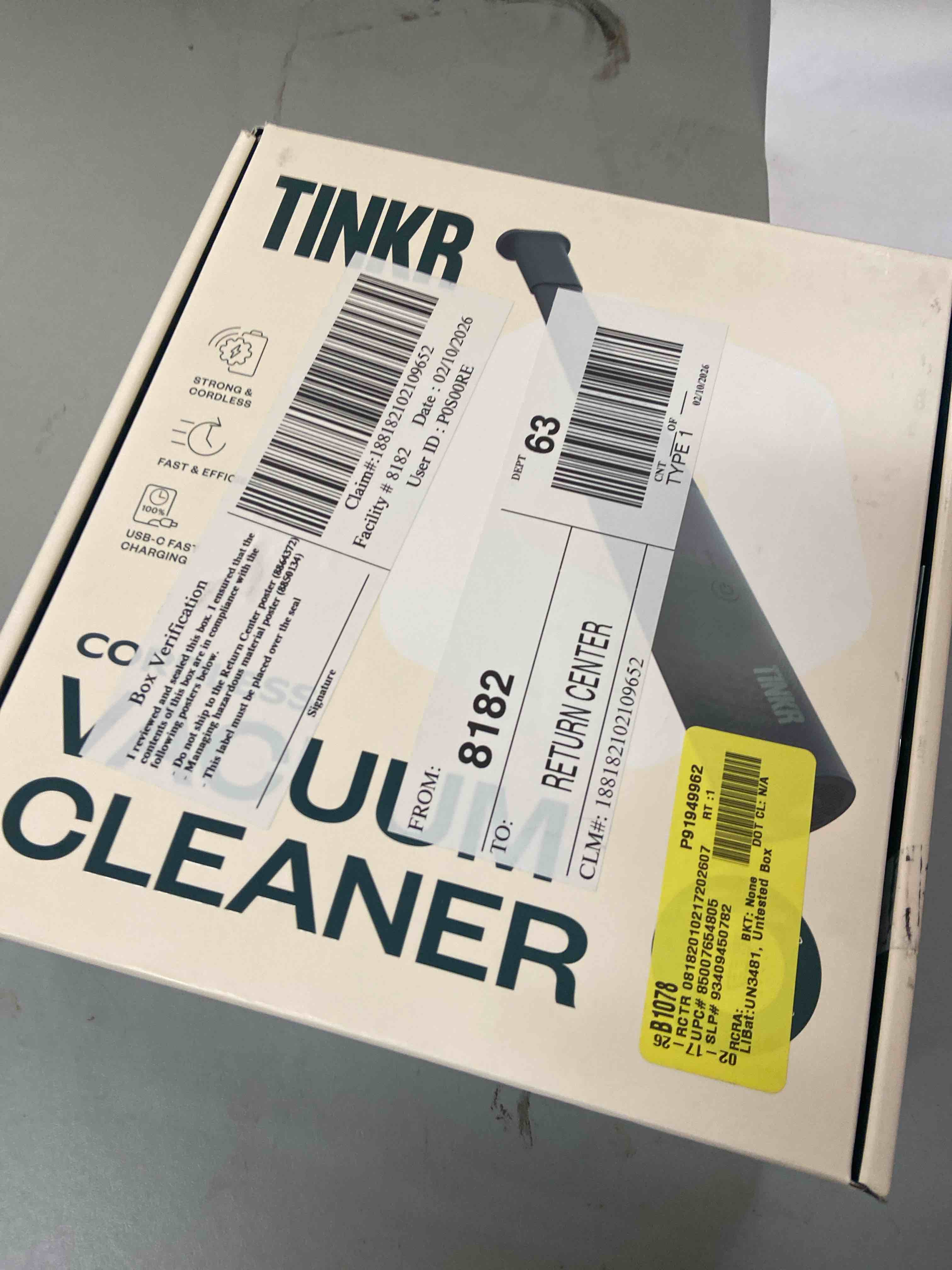 Condition photo showing New/Like New for TINKR Mini Car Vacuum, Cordless Handheld Vacuum with 6000Pa Suction Power, High Speed 47000 RPM Motor, Efficient Airflow Design, Dual Nozzles, USB C Recharge, and Travel Bag (Green)